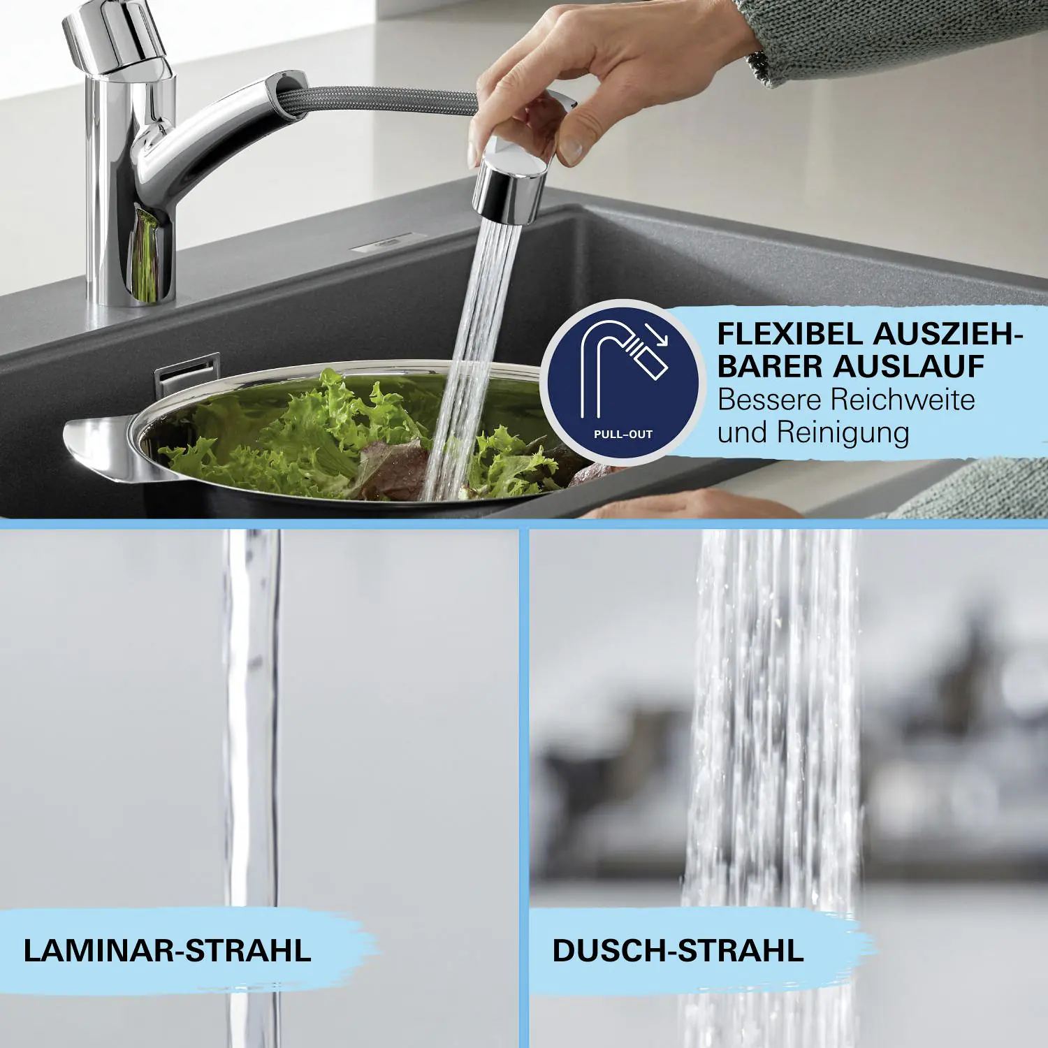 Grohe Quickfix Küchenarmatur Start mit Handbrause supersteel