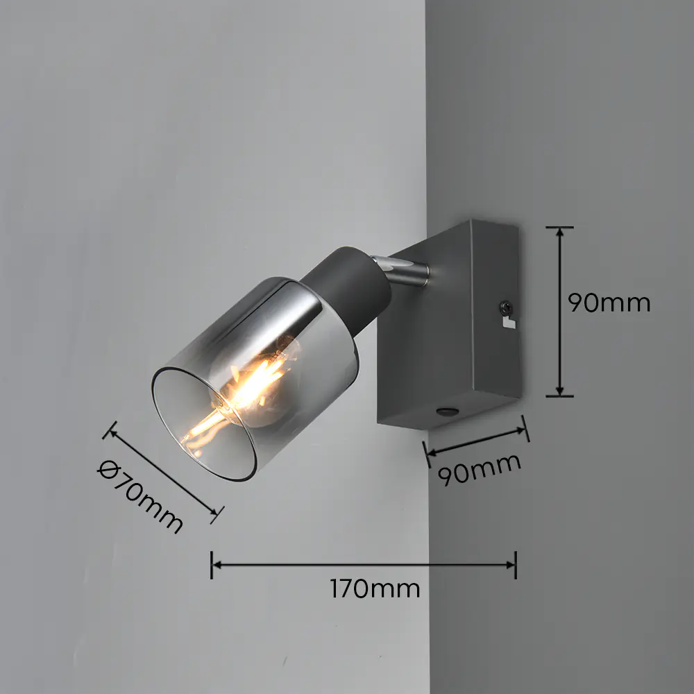 Reality Spot Cadiz E14 schwarz Metall Glas