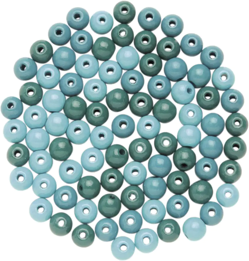 Glorex Holzperle türkis mix 10 mm - 47 Stück