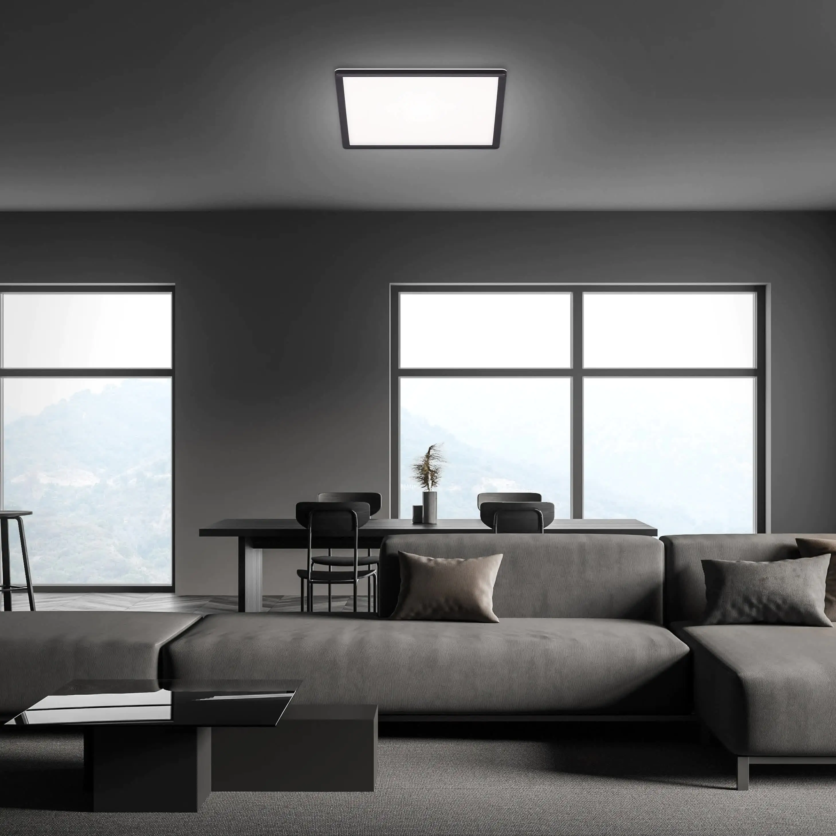 Di-Ka ultraflaches LED Panel Slim 42 x 42 cm schwarz mit Backlight