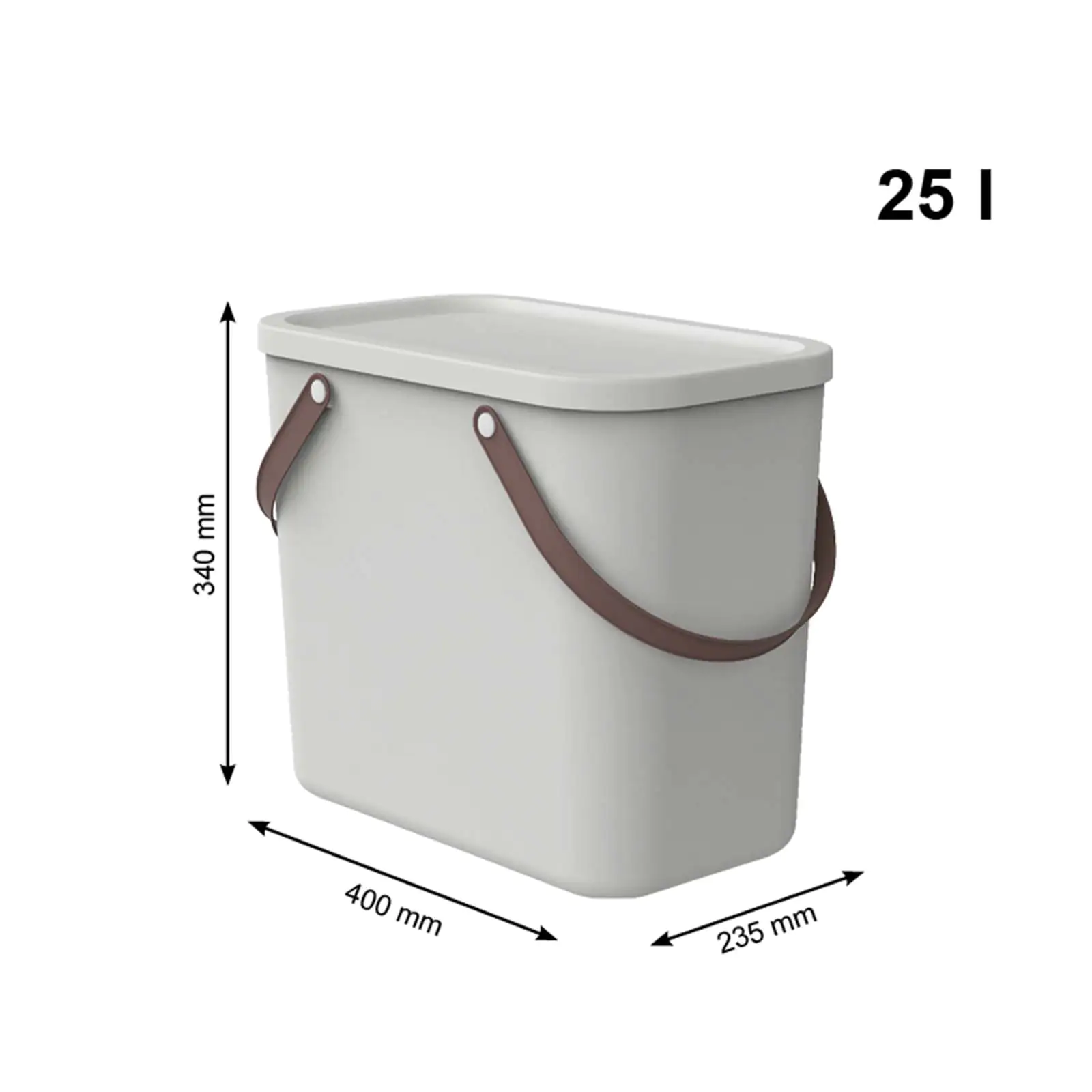 Rotho Aufbewahrungsbox Albula mit Deckel 40 x 23,5 cm 25 L mistletoe white