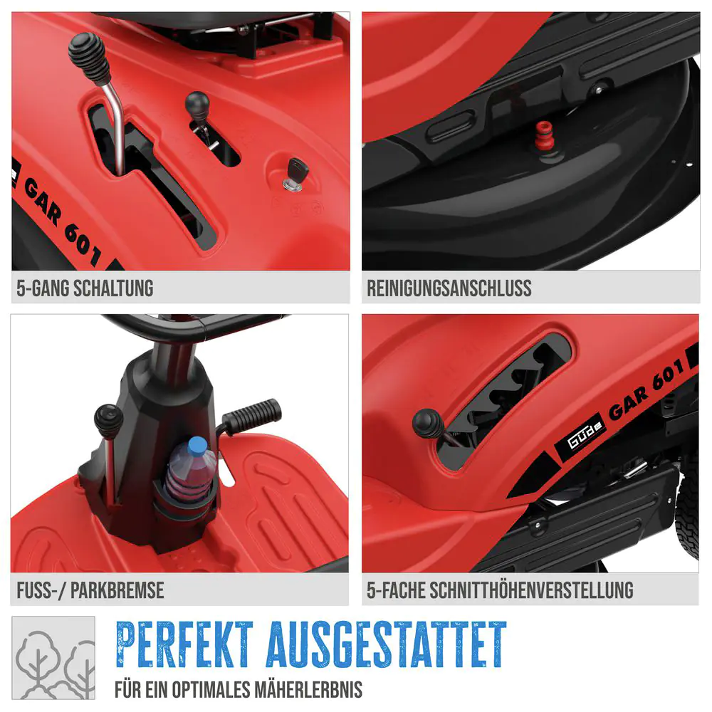 Güde Benzin Aufsitzmäher GAR 601 61 cm Schnittbreite 4,8 kW
