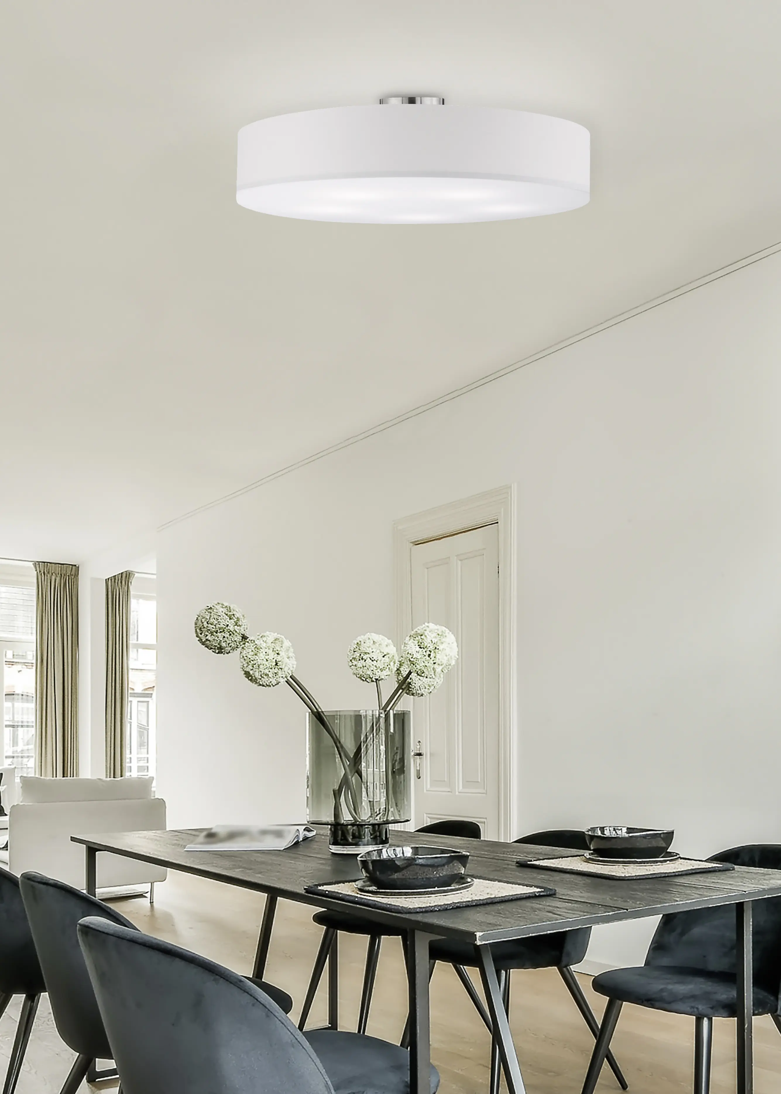Trio Deckenleuchte Hotel weiß Ø 65cm