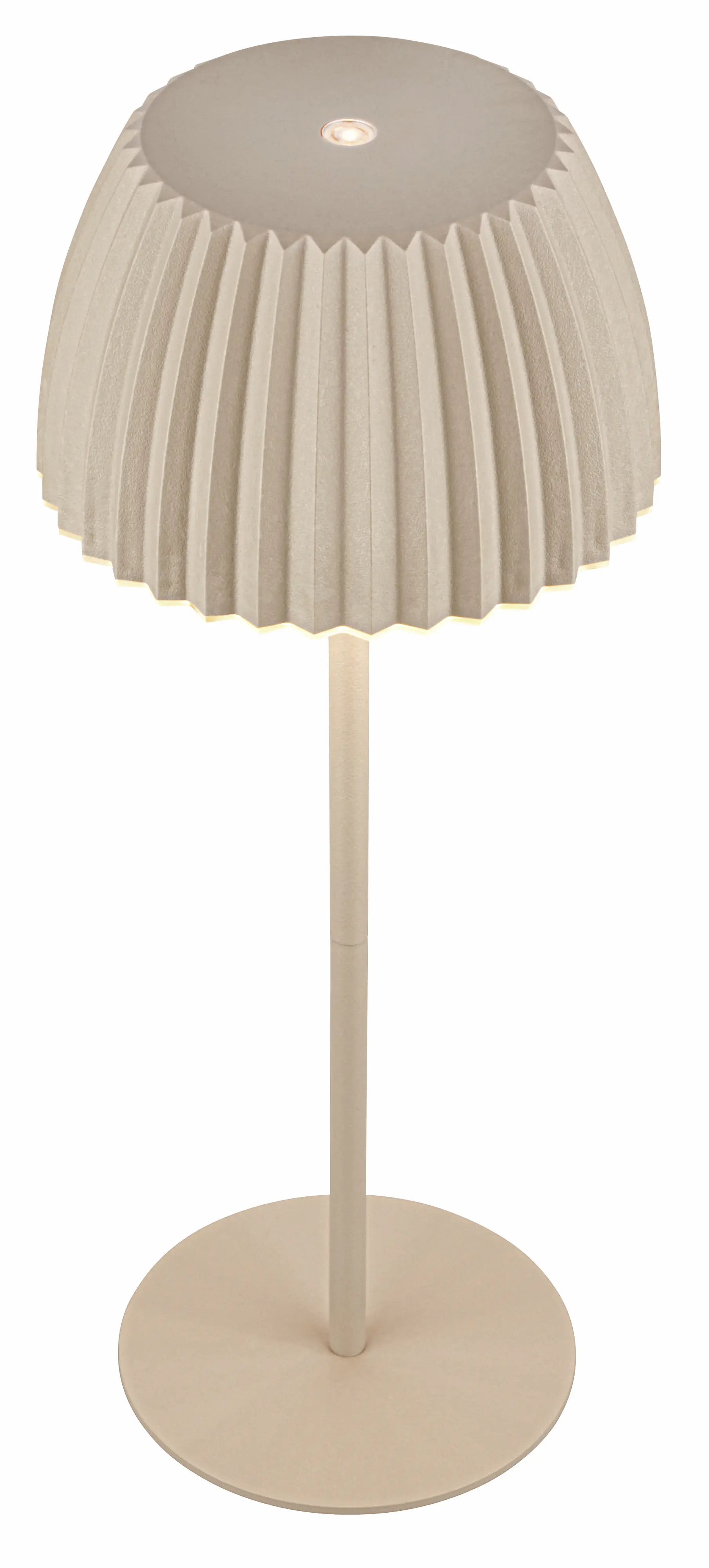 Briloner LED-Tischleuchte Riffle mit Akku beige dimmbar