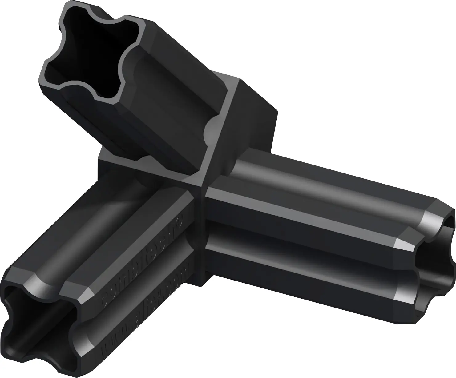 alfer Eck-Verbinder 45º links, 3 Zapfen 23.5 mm 23.5 mm Kunststoff schwarz