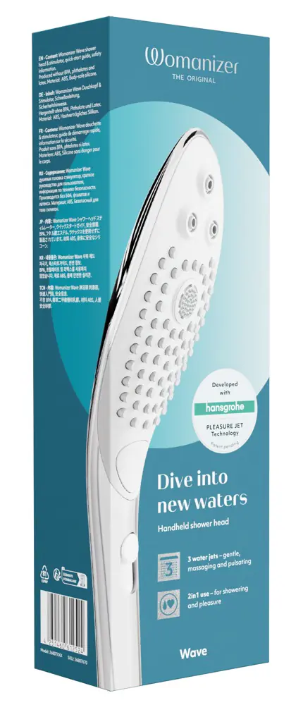 Handbrause Womanizer Wave chrome mit Wasserspareinsatz