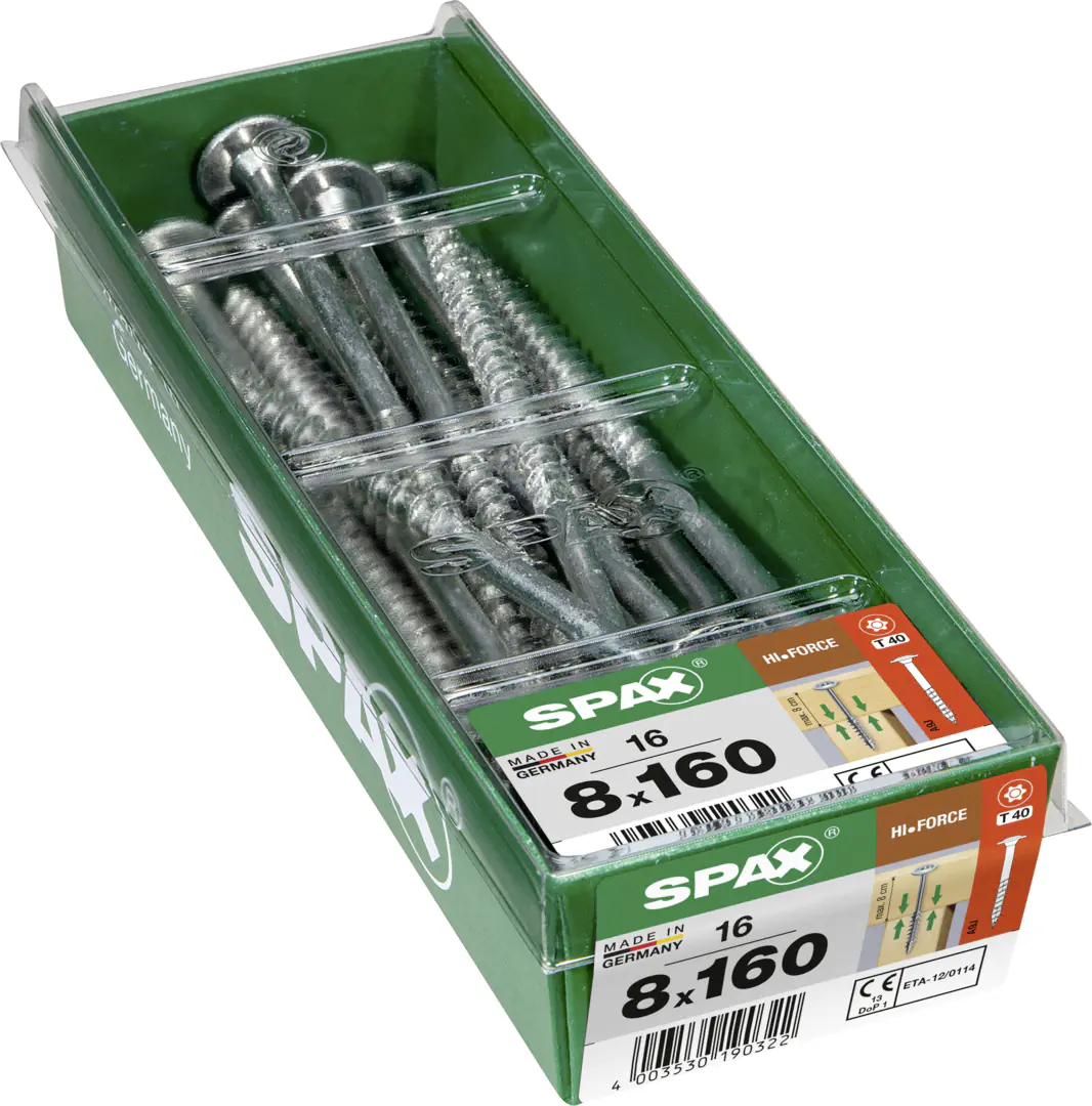 Spax Holzbauschrauben 8.0 x 160 mm TX 40 - 16 Stk.