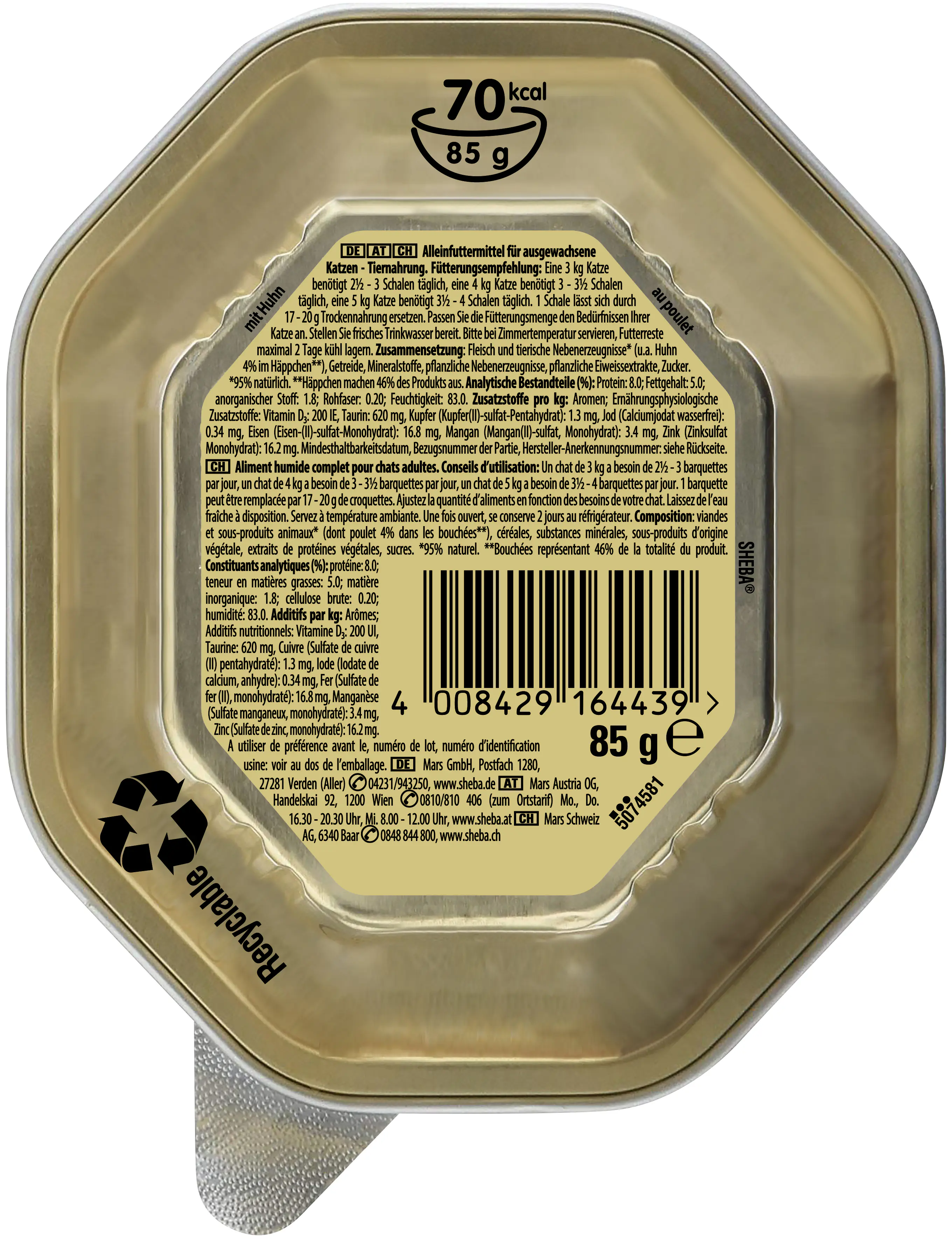 Sheba Sauce Collection Katzennassfutter Adult 85 g Sauce Lover mit Huhn