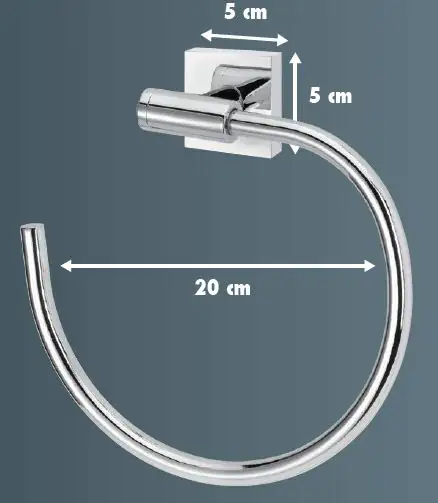 Primaster Handtuchring  Edelstahl verchromt Classic Cube Ø 20 cm