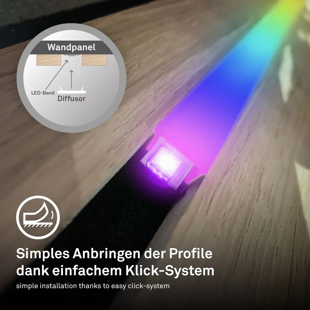 Briloner PC Profil Pimp your Panel Diffusor 1,3 m, Kunststoff, 12-13 mm, weiß
