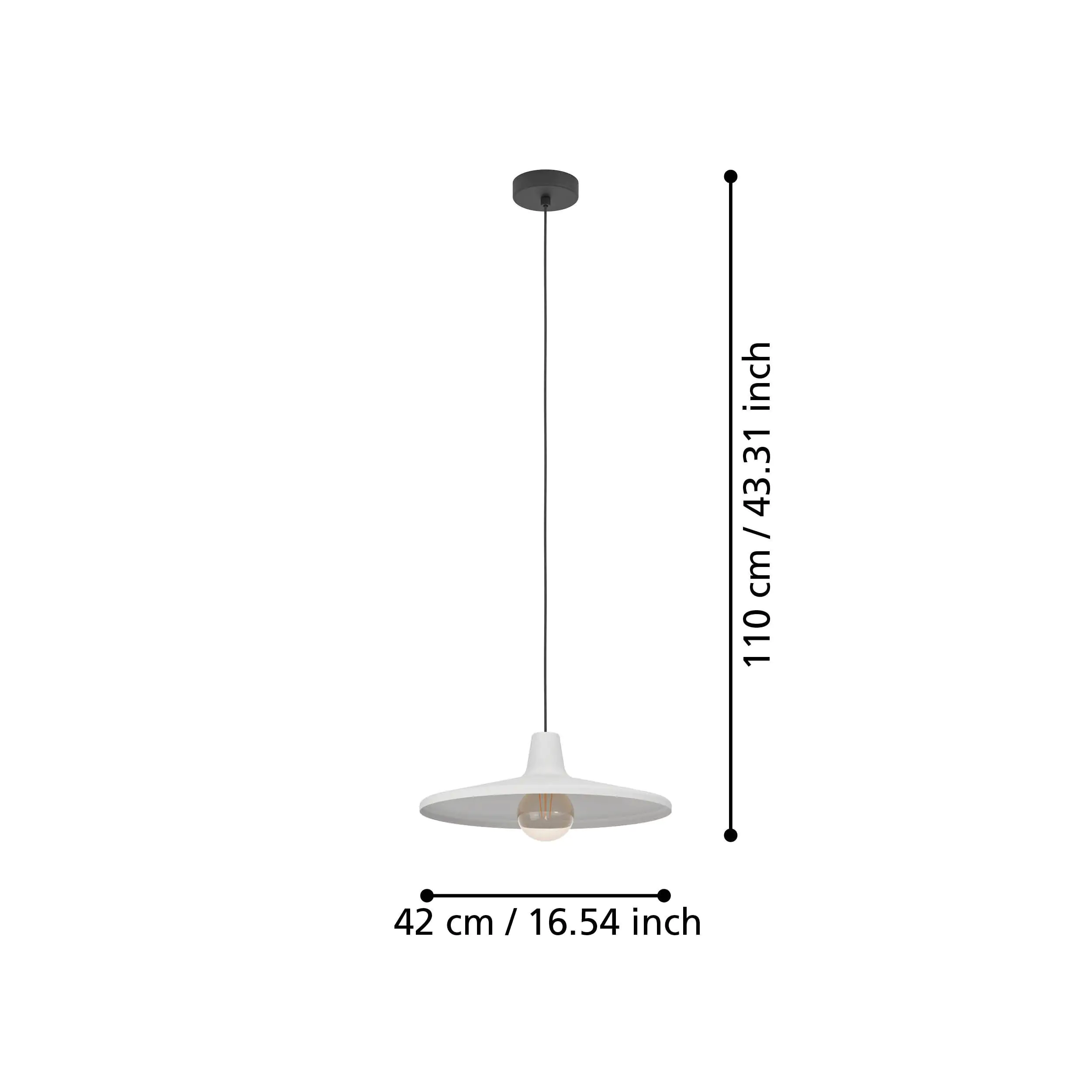 Eglo Pendelleuchte Miniere grau Ø 42 cm E27