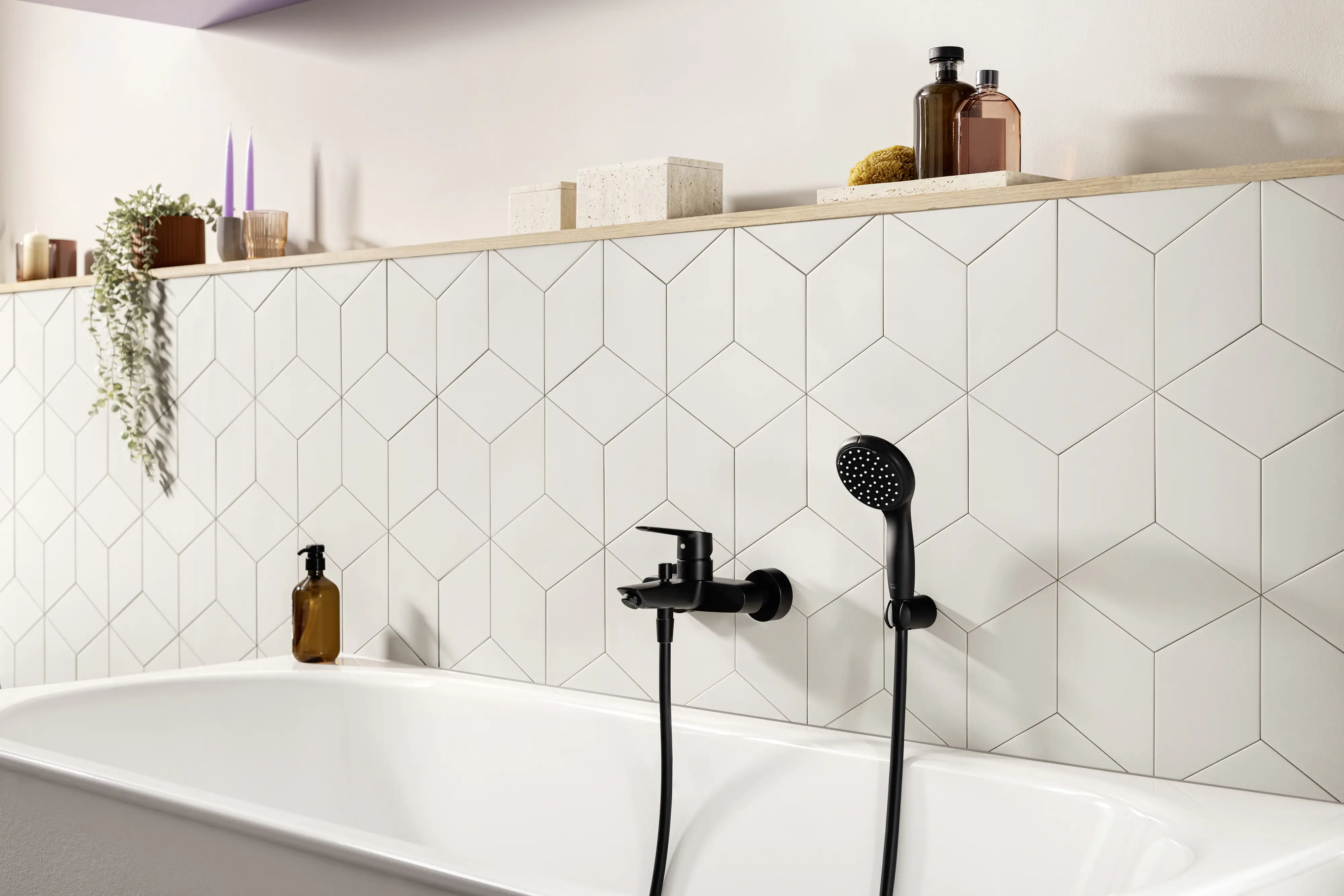 Grohe Duscharmatur mit Thermostat Precision Start schwarz matt
