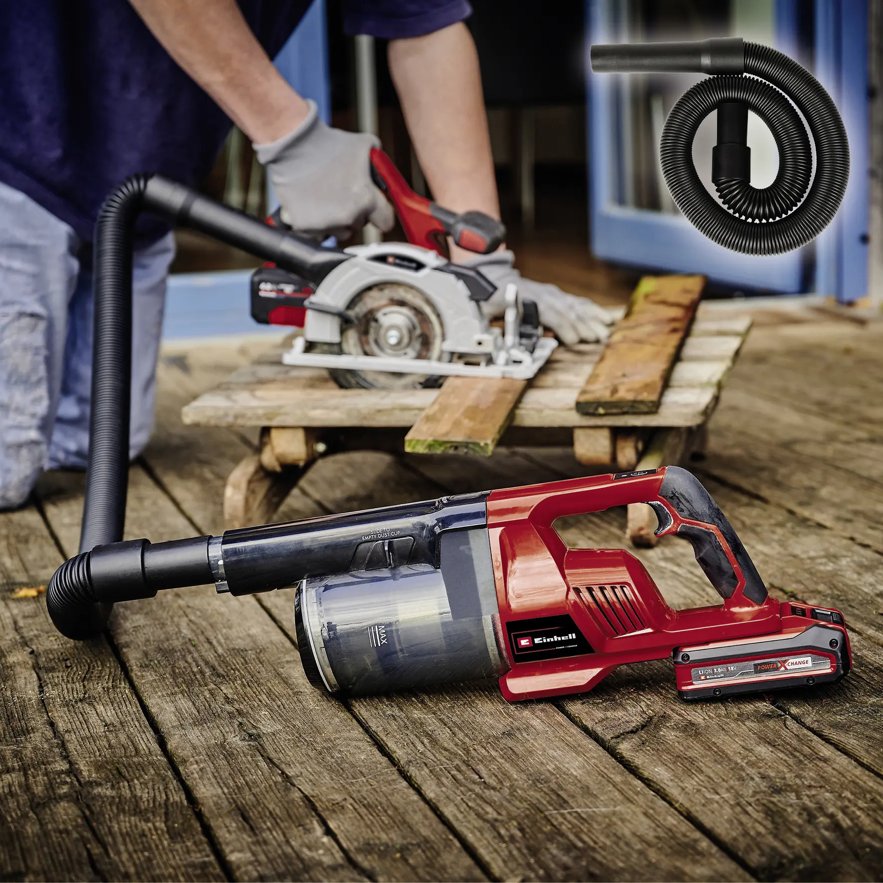 Einhell Zubehör-Set mit Schlauch für Stielstaubsauger TE-SV 18 Li