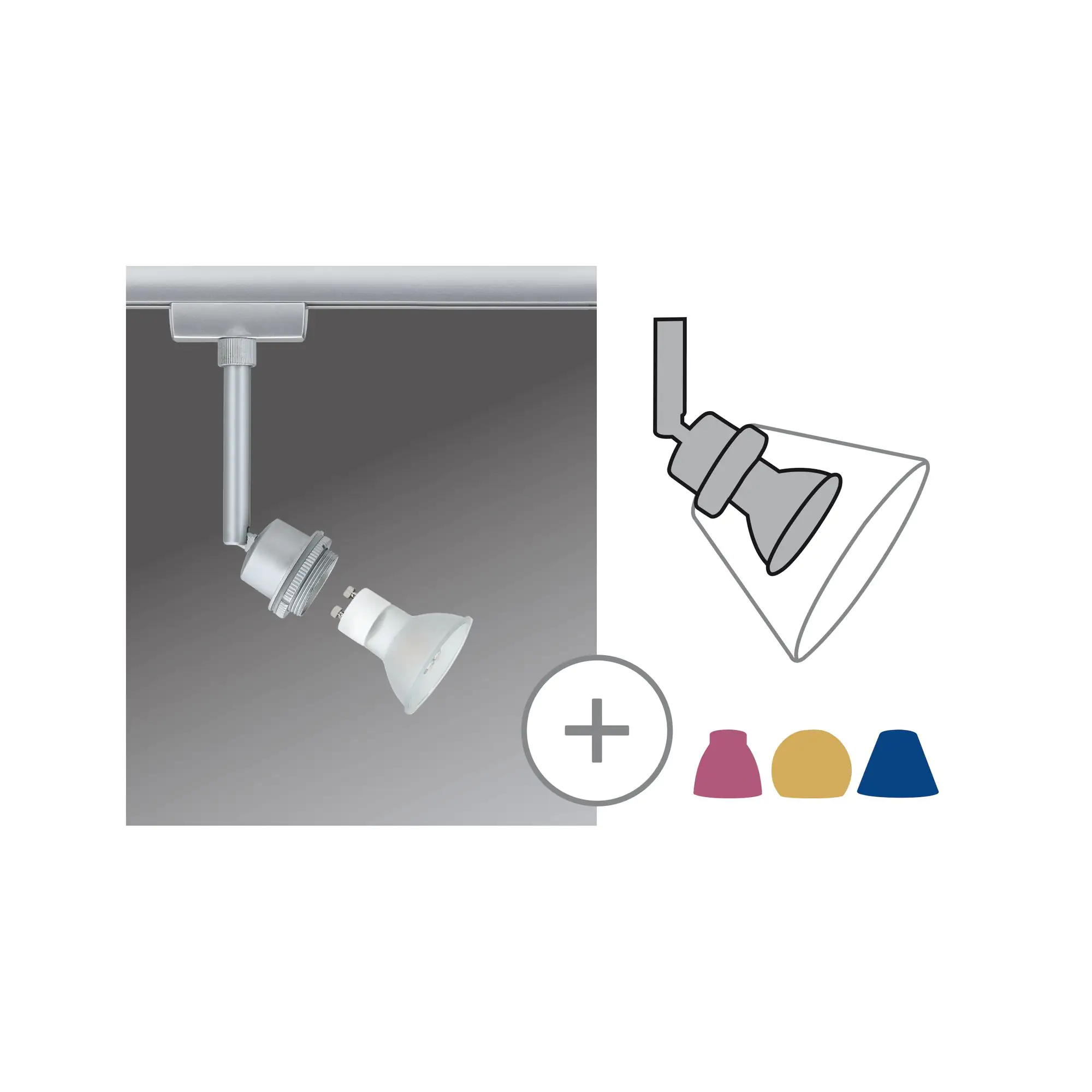 Paulmann URail DecoSystems Einzelspot GZ10 chrom matt 5,1 cm 3,5 W