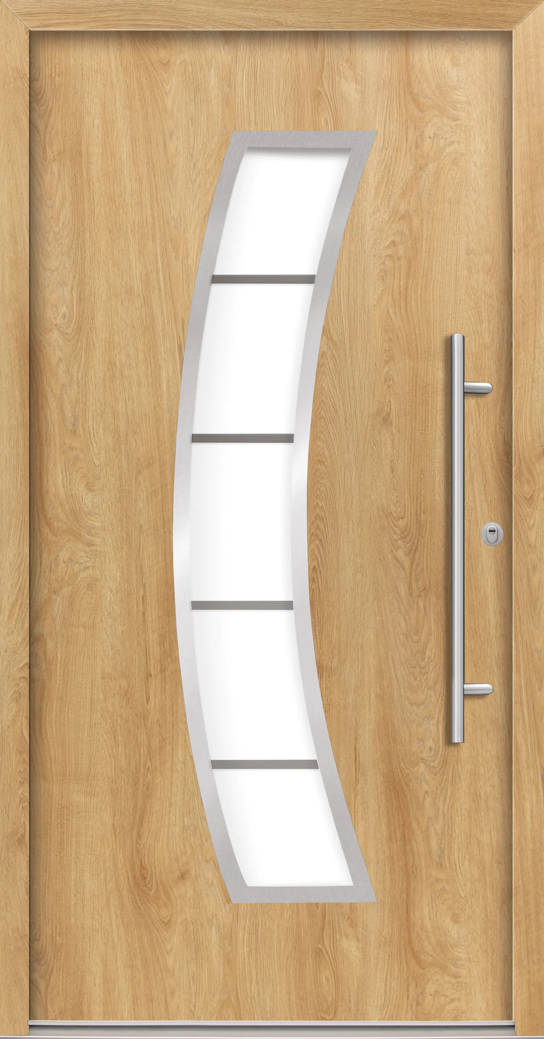 Splendoor Haustür Passivedoor Premium P14 RC2 Eiche Natur DIN Rechts 100 x 210 cm