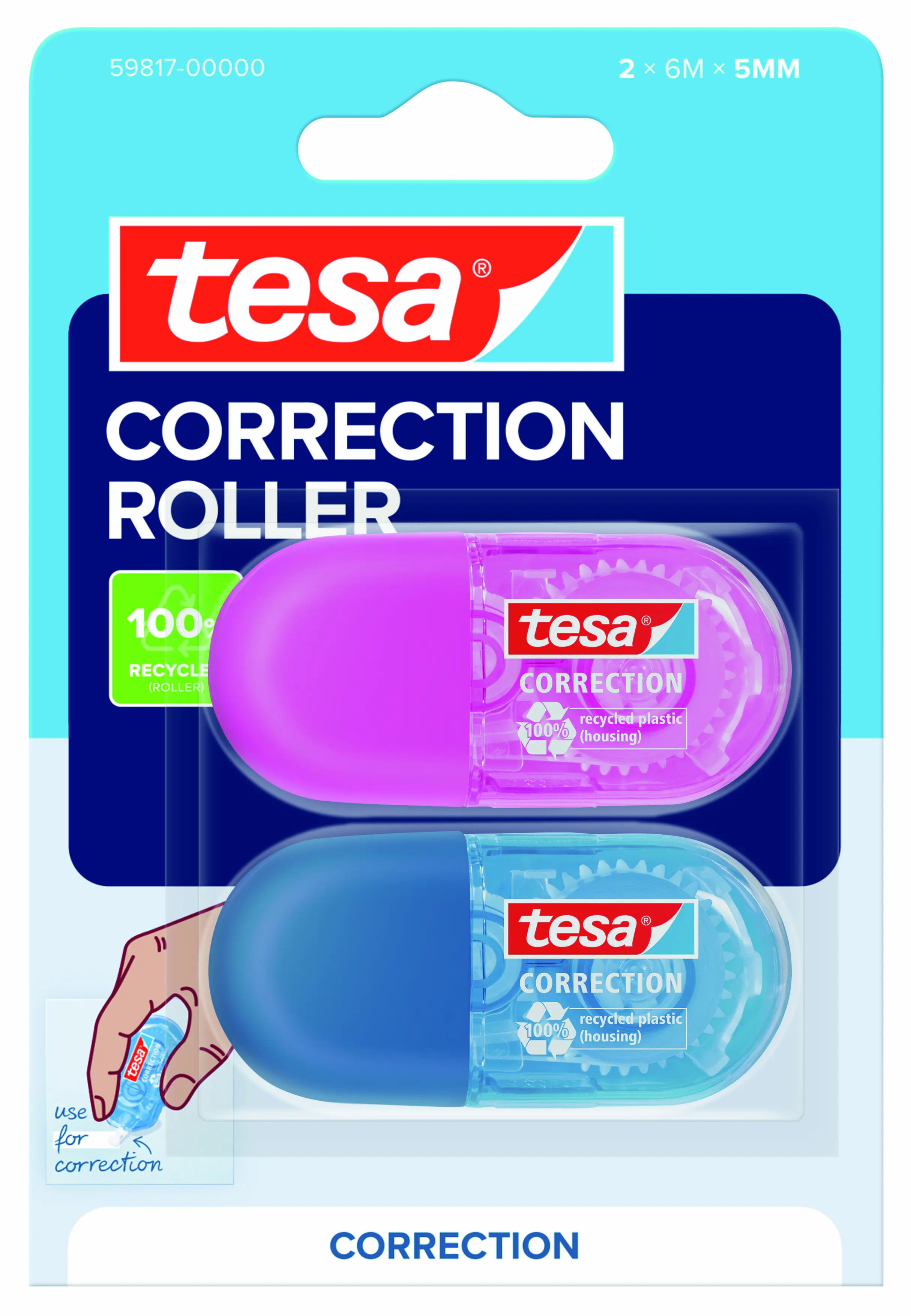 tesa Mini Korrekturroller ecoLogo® 2er Set Blister