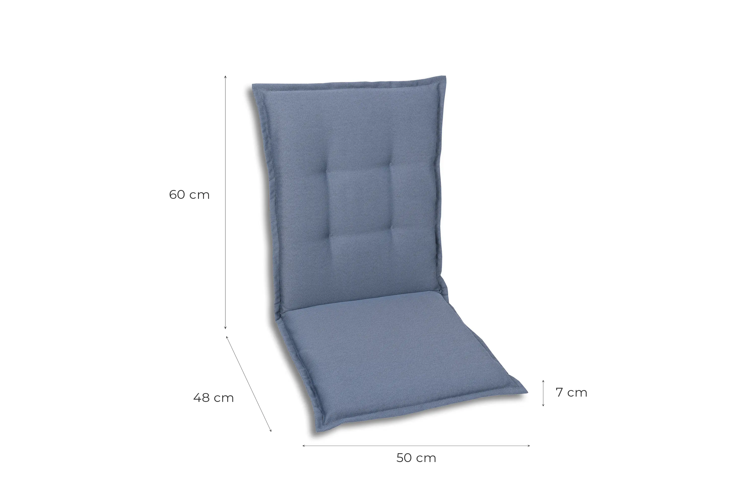 GO-DE Gartenstuhlauflagen mittellehner 108 x 50 x 7 cm blau