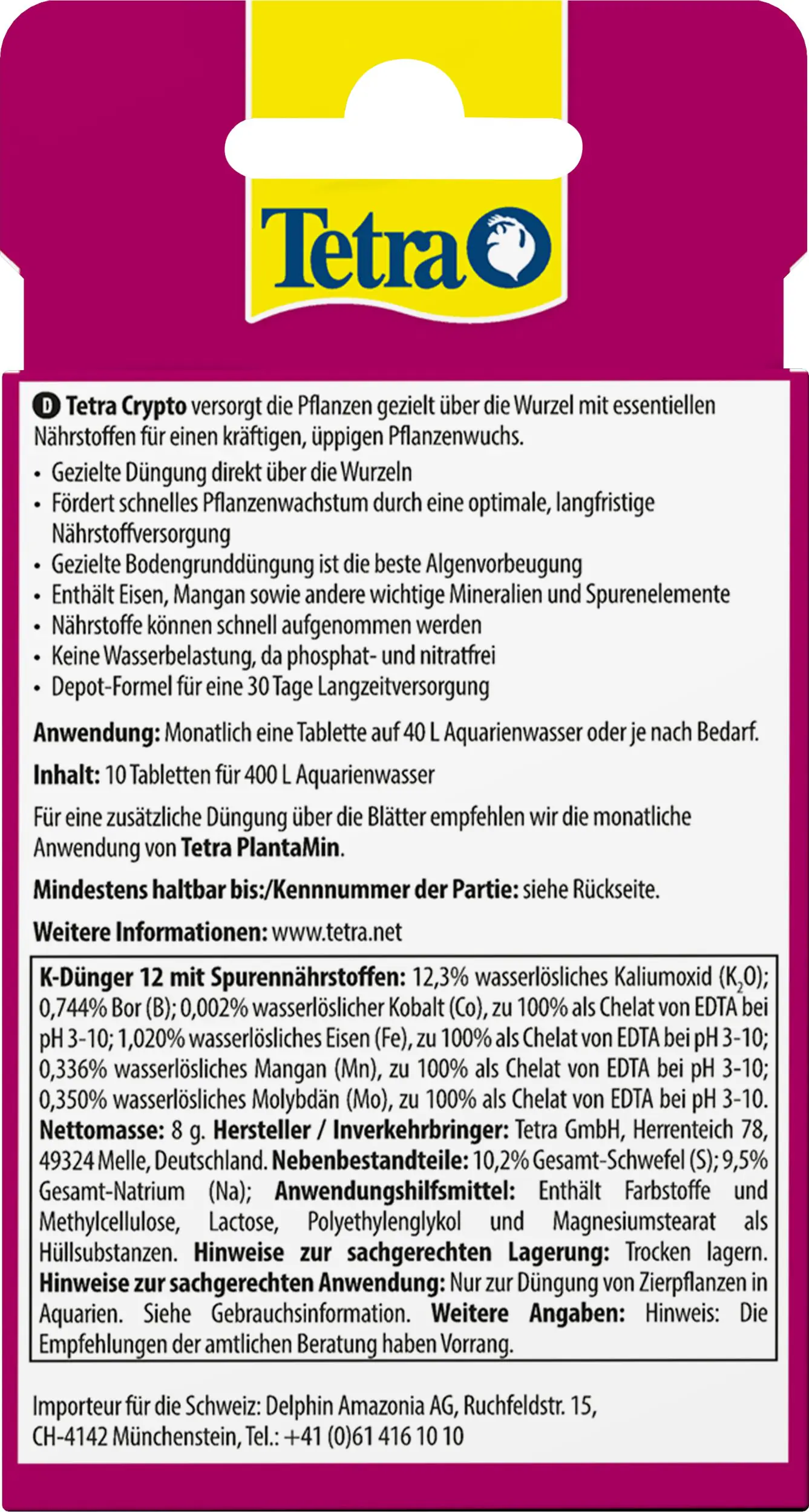 Tetra Aquariendünger Crypto 10 Tabletten