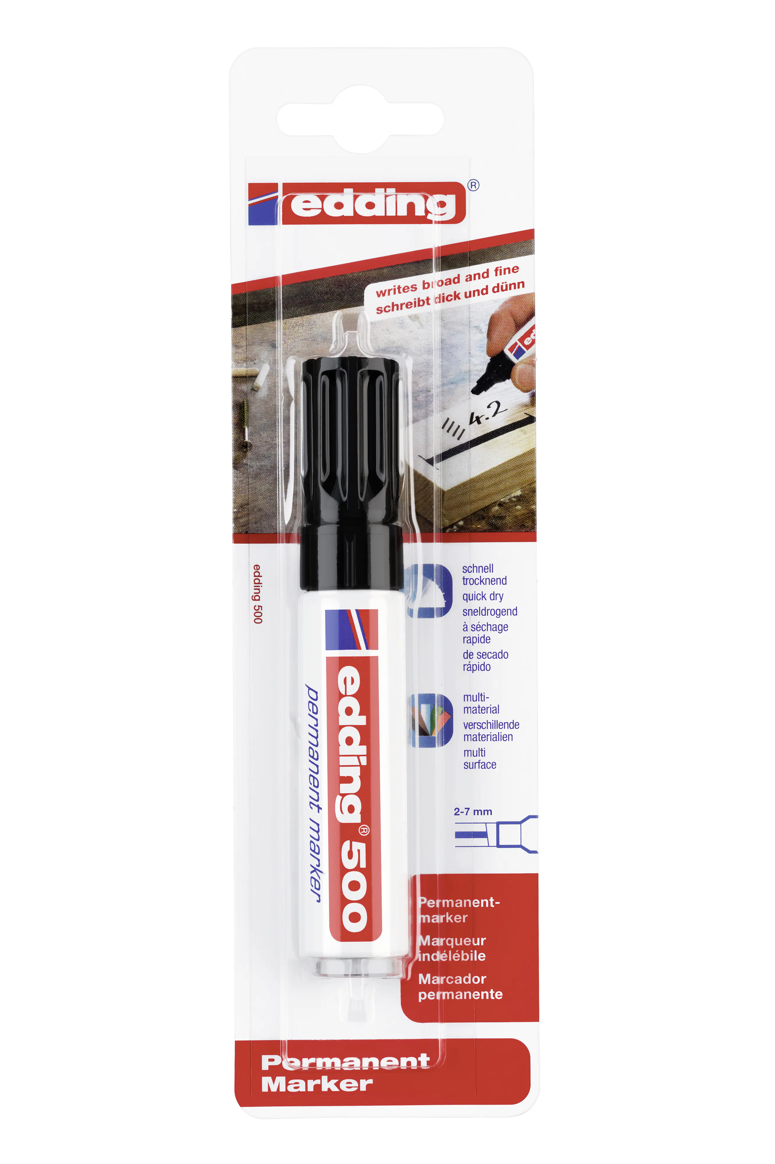 edding 500 permanent marker schwarz 2 - 7 mm