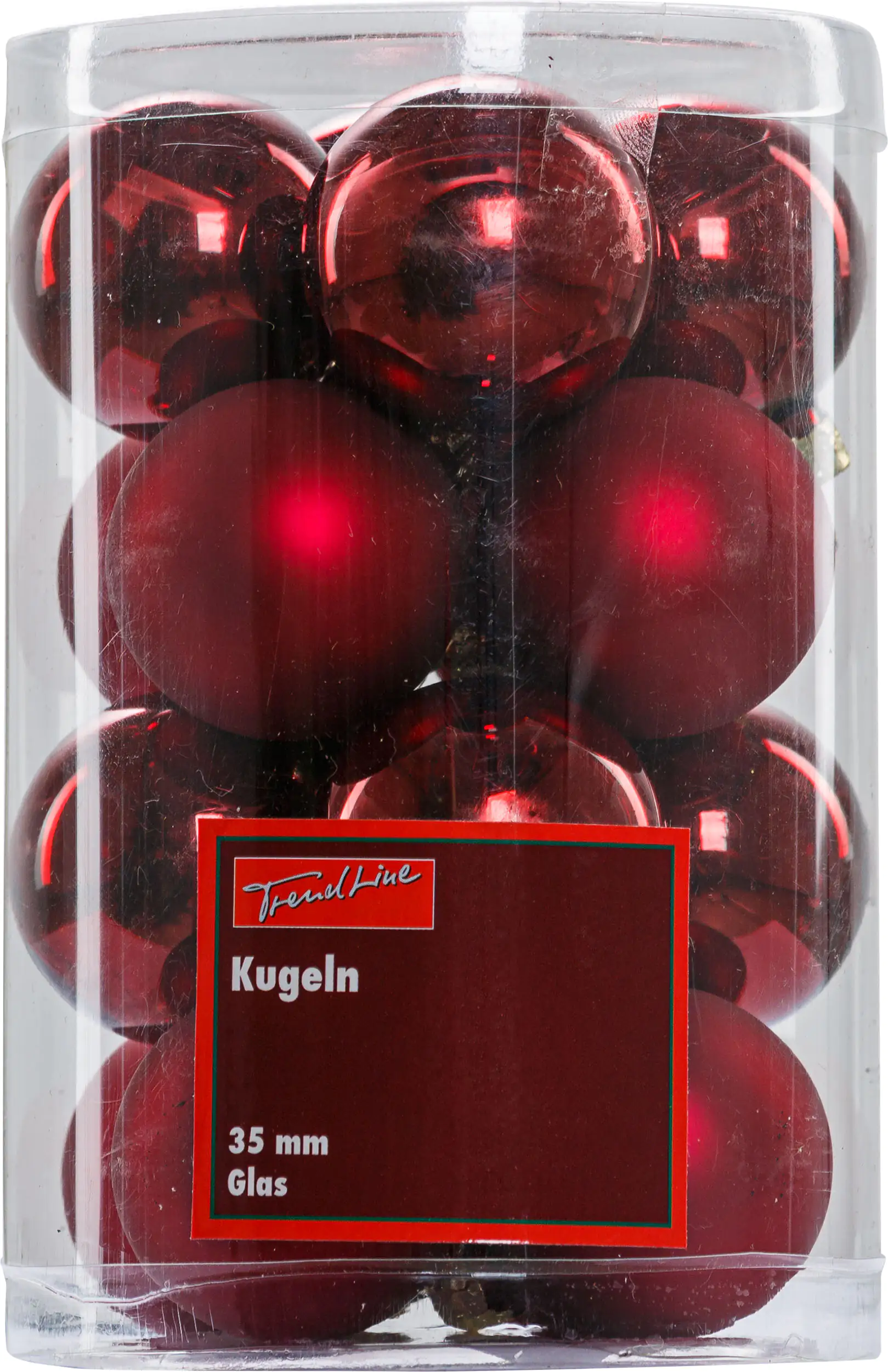 TrendLine Weihnachtskugeln aus Glas Ø 3,5 cm ochsenblut 16 Stück