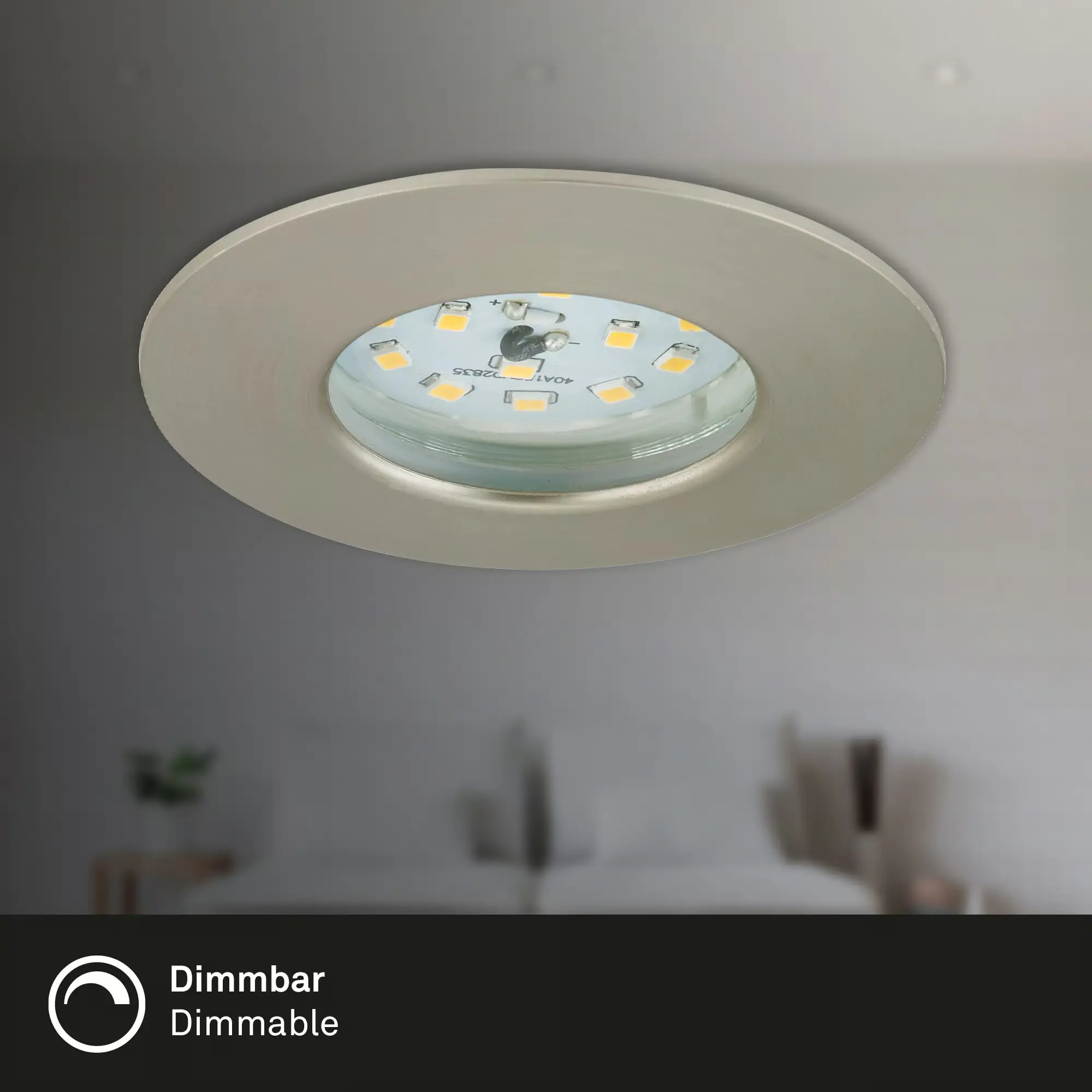 Briloner 3er Set LED Einbauleuchten Attach nickel-matt Ø 7,5 cm