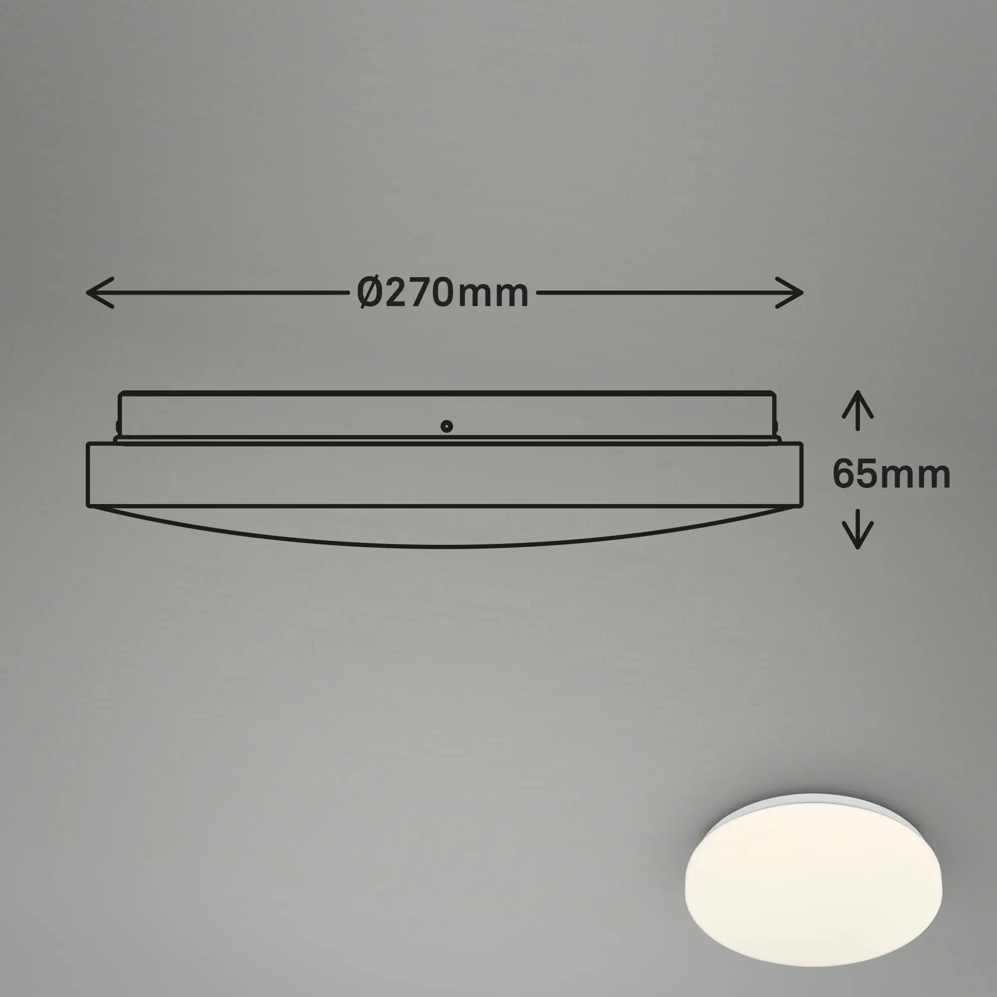 Briloner LED-Deckenleuchte Walk mit Bewegungsmelder Ø 27 x 6,5 cm warmweiß weiß