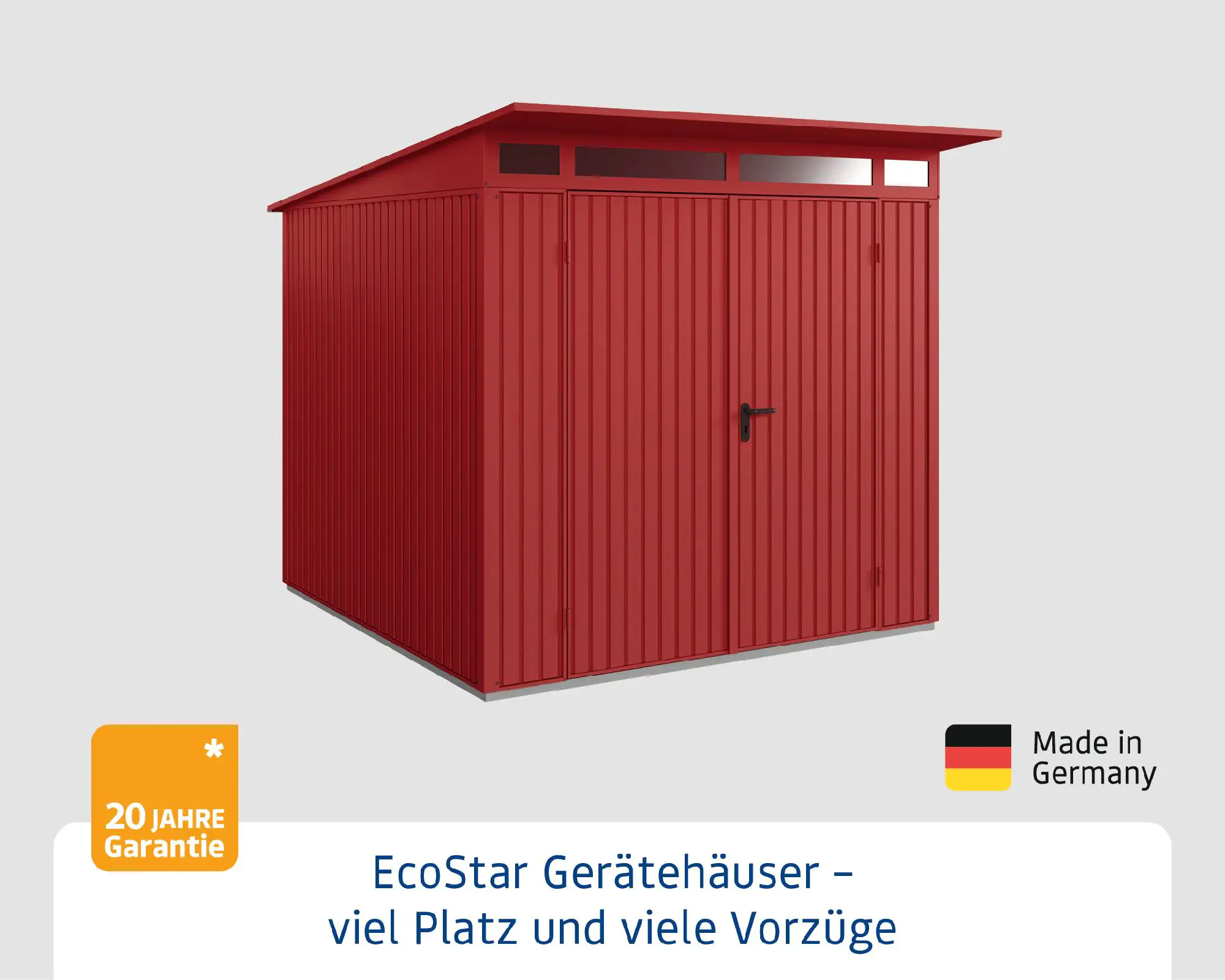 EcoStar Gerätehaus Trend-P Typ 2 purpurrot 247,9 x 283,4 x 232,3 cm