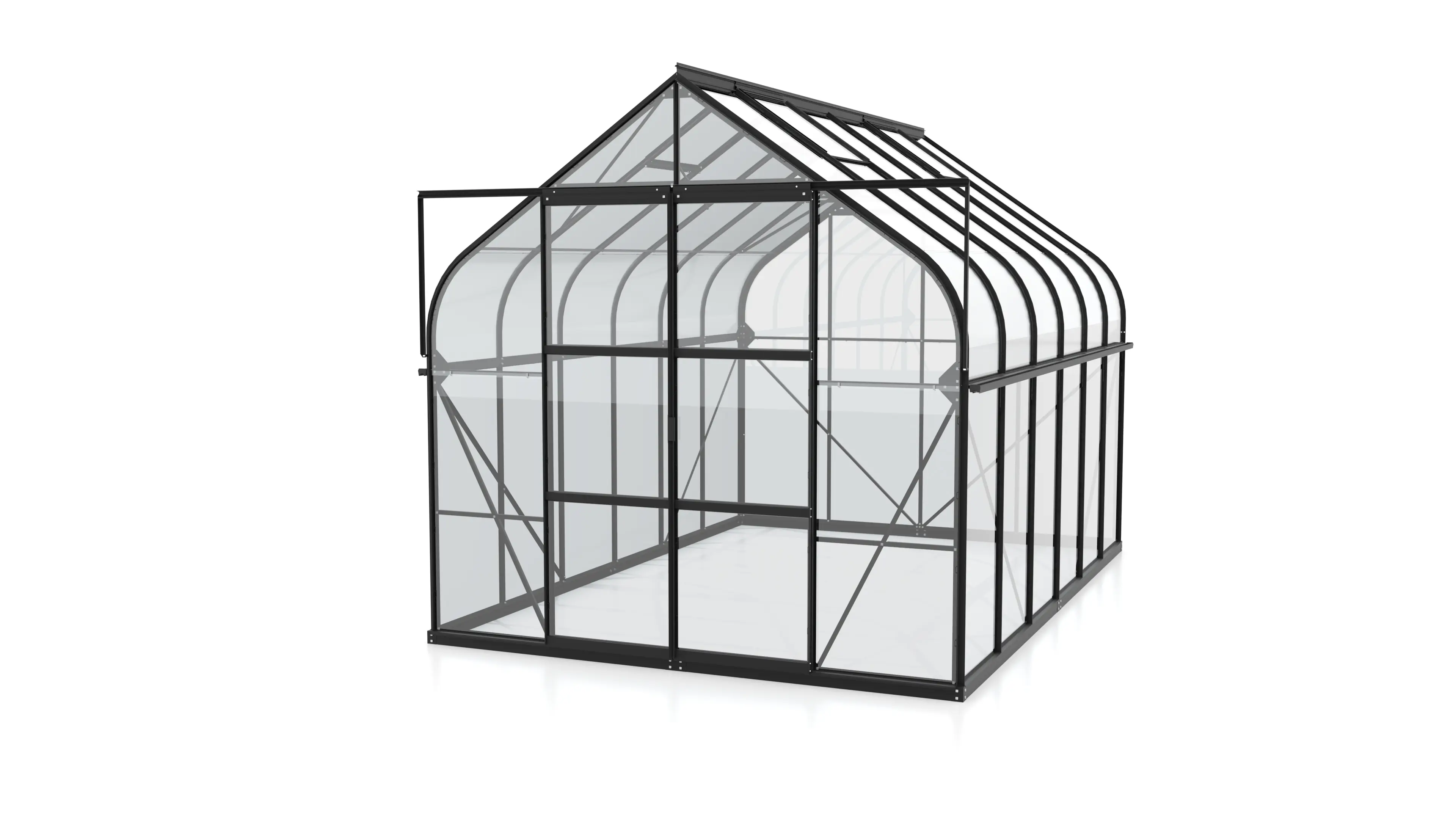 Vitavia Gewächshaus-Set Dione 9900 ESG 3 mm schwarz 254 x 379 cm 