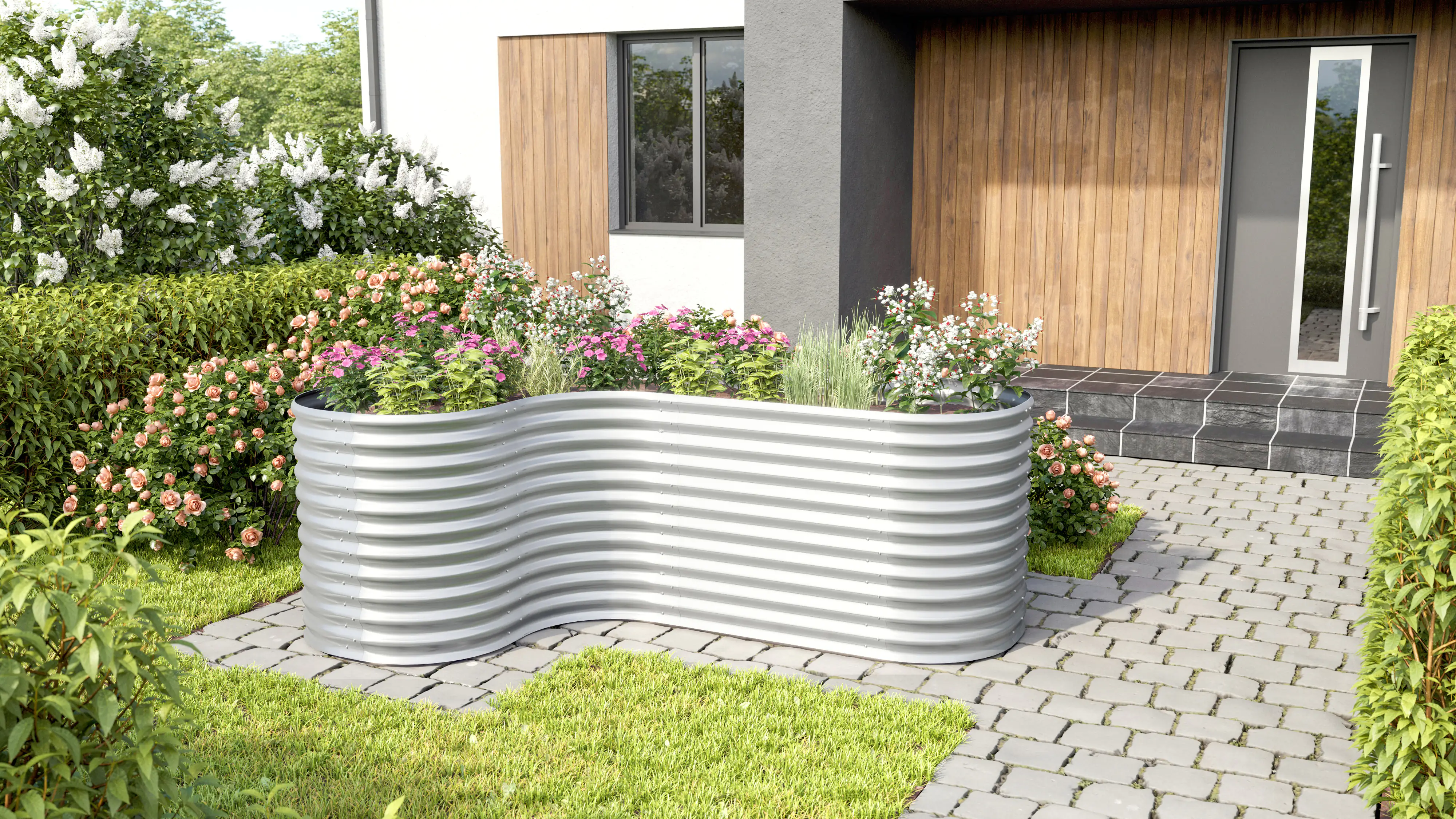 Vitavia Erweiterung Curve zu Hochbeet 858 86 cm aluminium