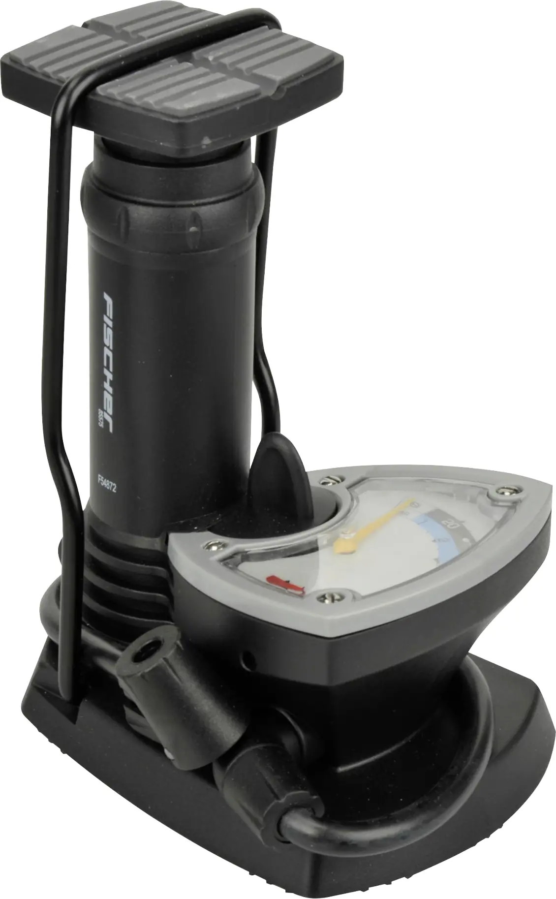 Fischer Standfußpumpe mit Manometer