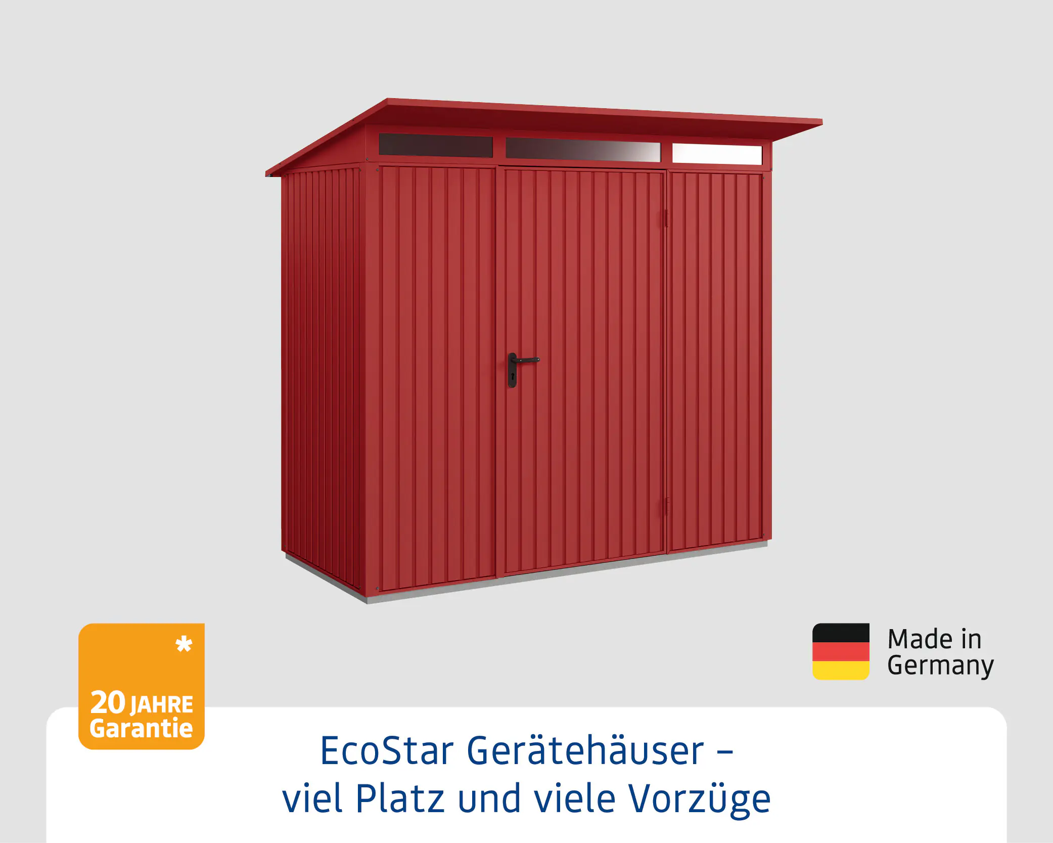 EcoStar Gerätehaus Trend-P Typ 1 purpurrot 247,9 x 153 x 228,6 cm