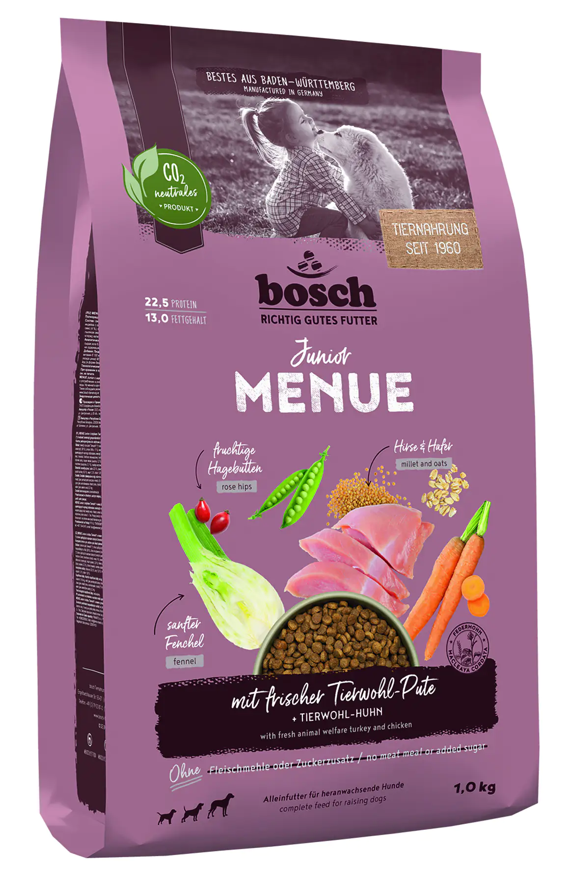 Bosch Hundetrockenfutter Junior Menue 1 kg Pute 