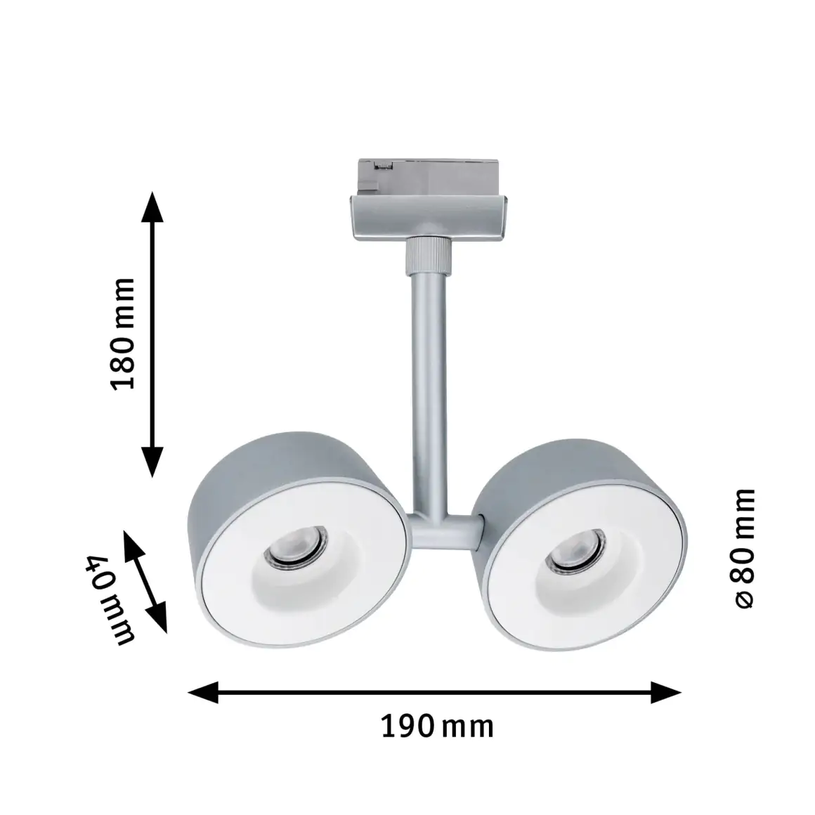 Paulmann URail LED Schienen-Basisset Spot Pellet weiß 19 cm 10,8 W