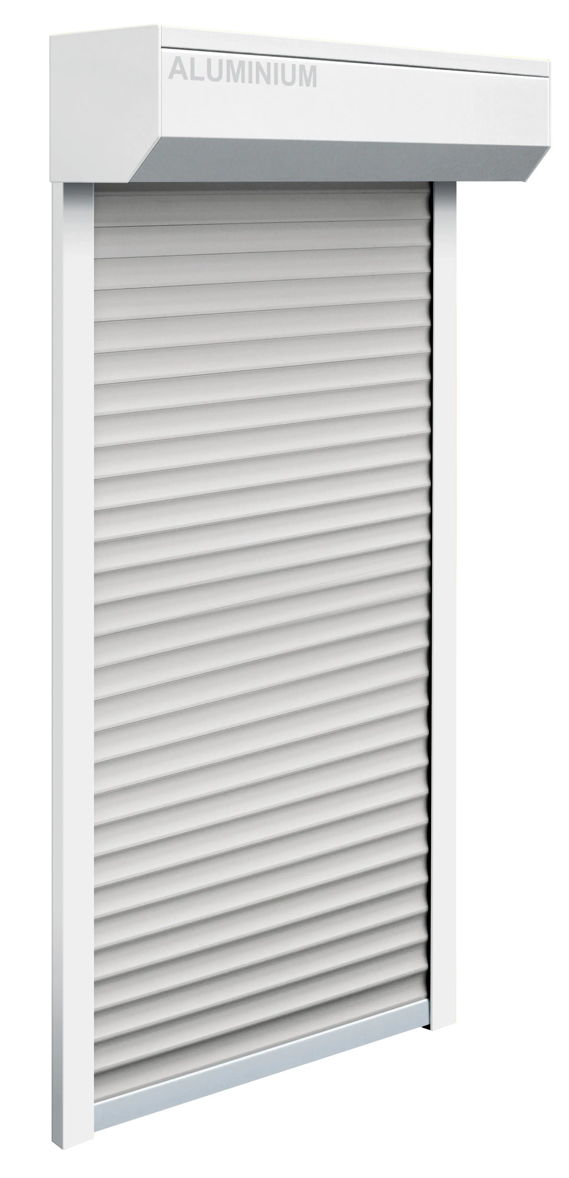 Schellenberg Vorbaurollladen-Set, 115 x 140 cm, 45°-Rollladenkasten, weiß/grau