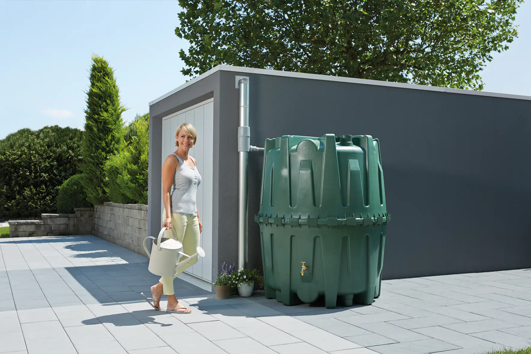 4rain Regenwasser Tank-Set Herkules 4.800 l, grün
