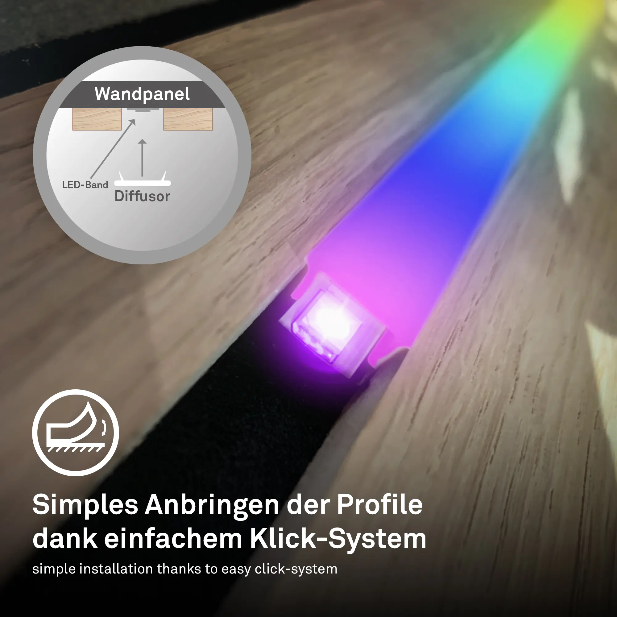 Briloner PC Profil Pimp your Panel Diffusor 1,3 m, Kunststoff, 12-13 mm, schwarz