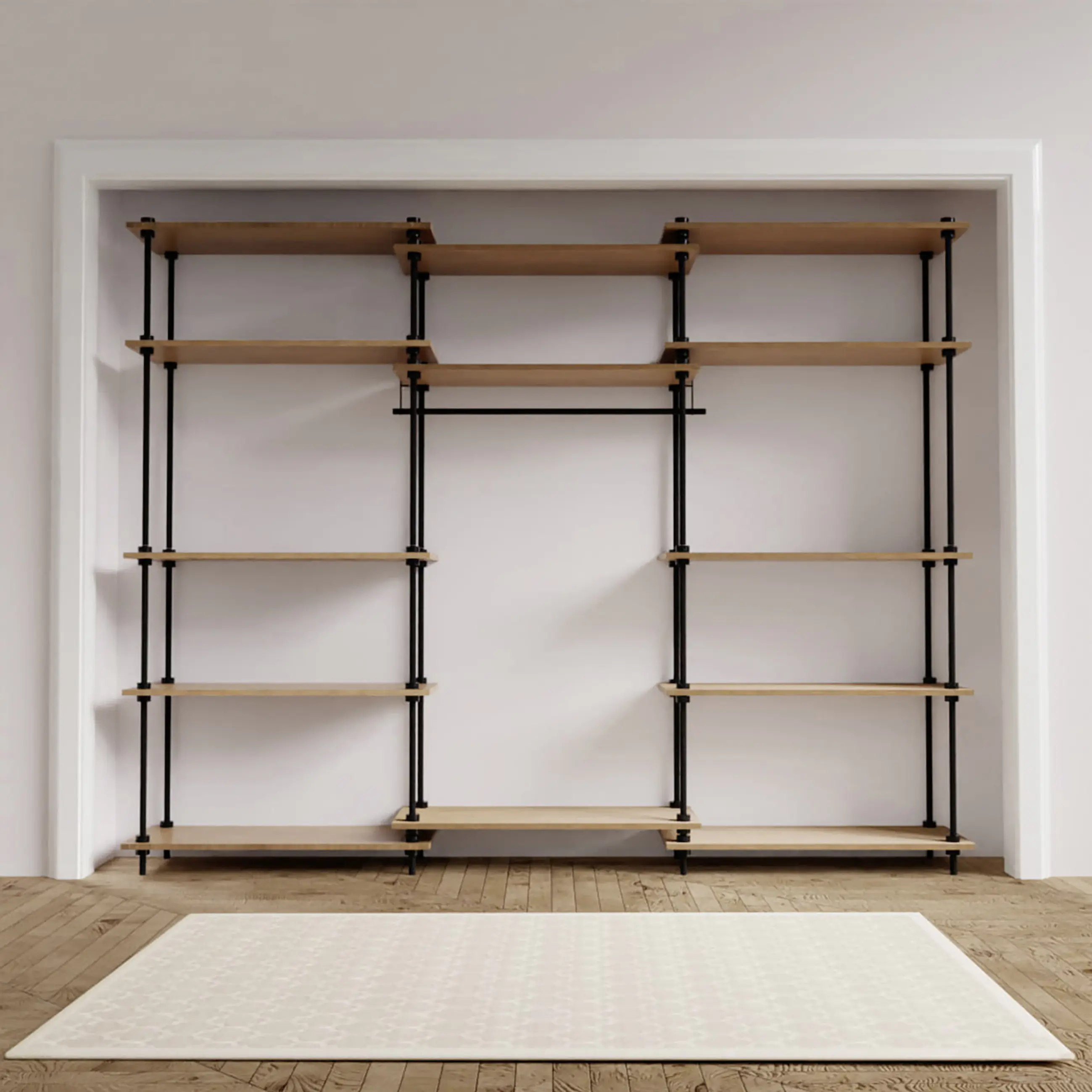 Ar Shelving Garderobe Deco Set L 185 x 235 cm Eiche anthrazit
