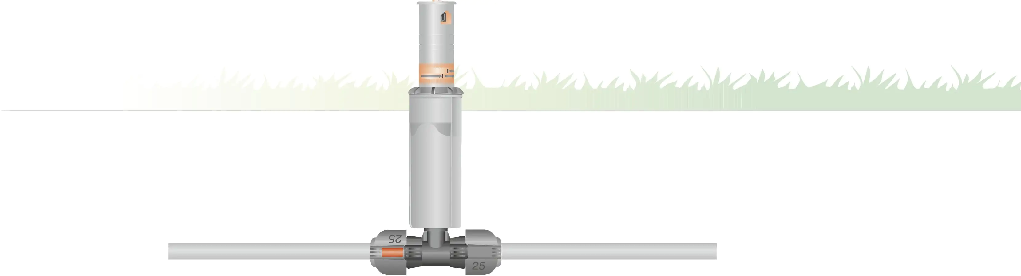 Gardena T Stück für Sprinkler 25 mm x 1/2" Außengewinde