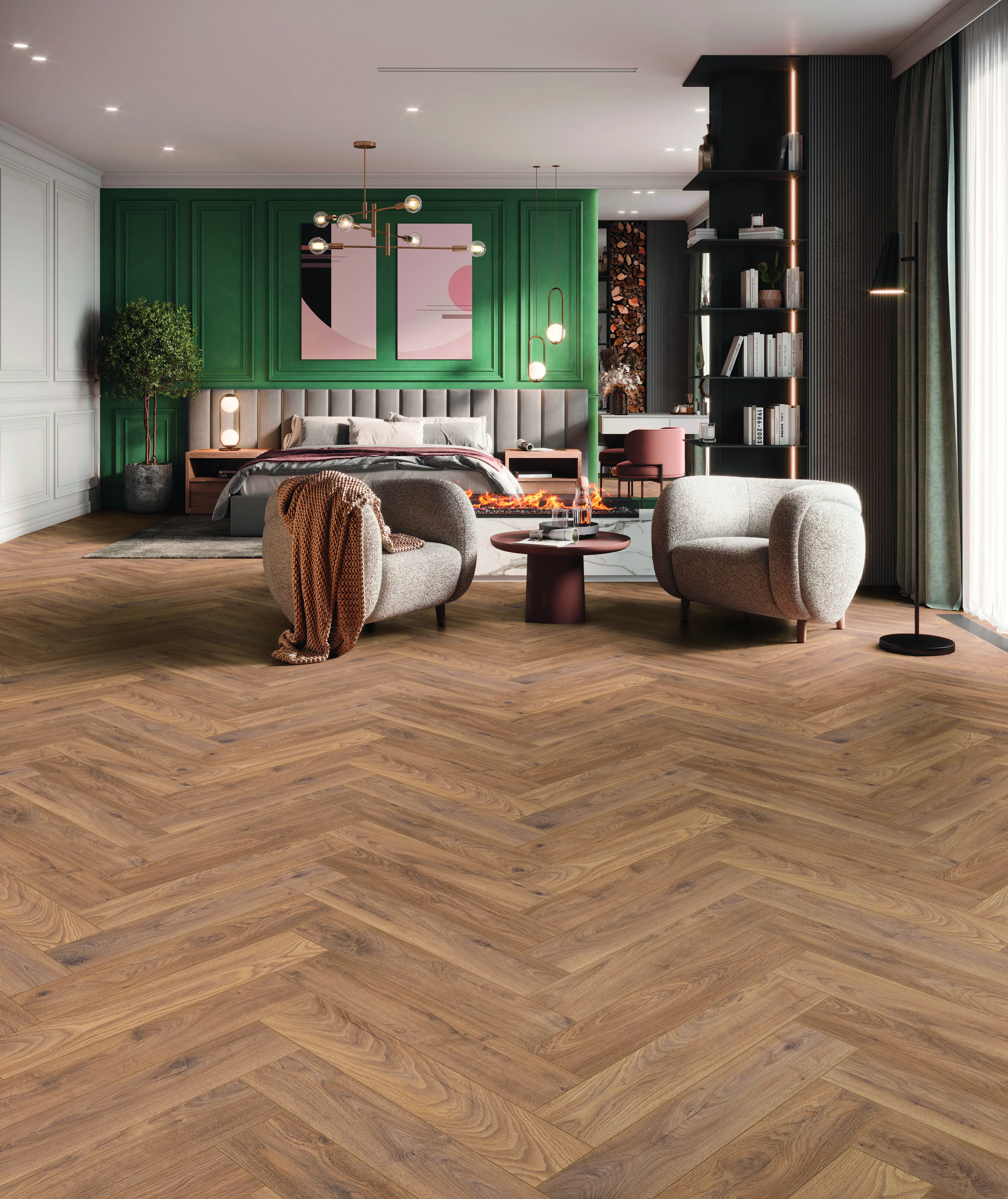 Krono Original Laminat Fischgrät Firebrand Oak