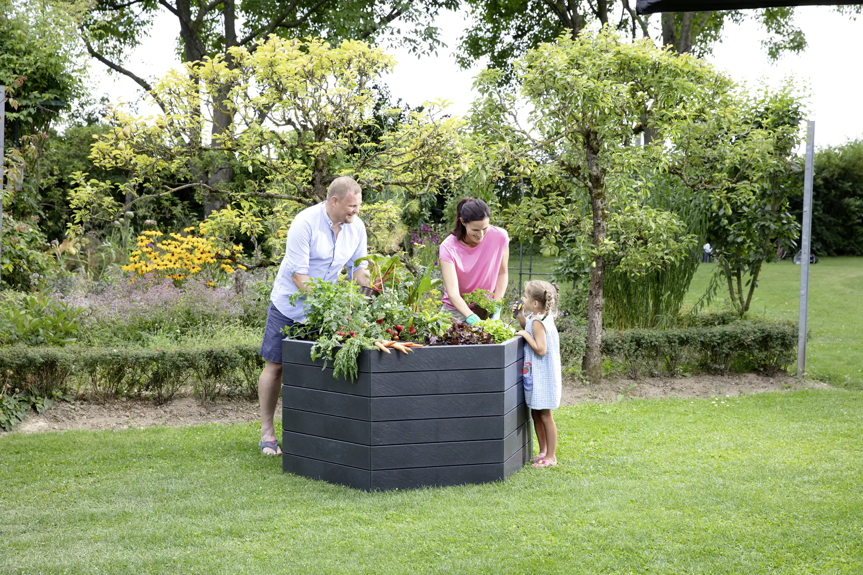Garantia Hochbeet Ergo XL 75 125 x 145 x 75 cm, stone, Flora Wassersystem