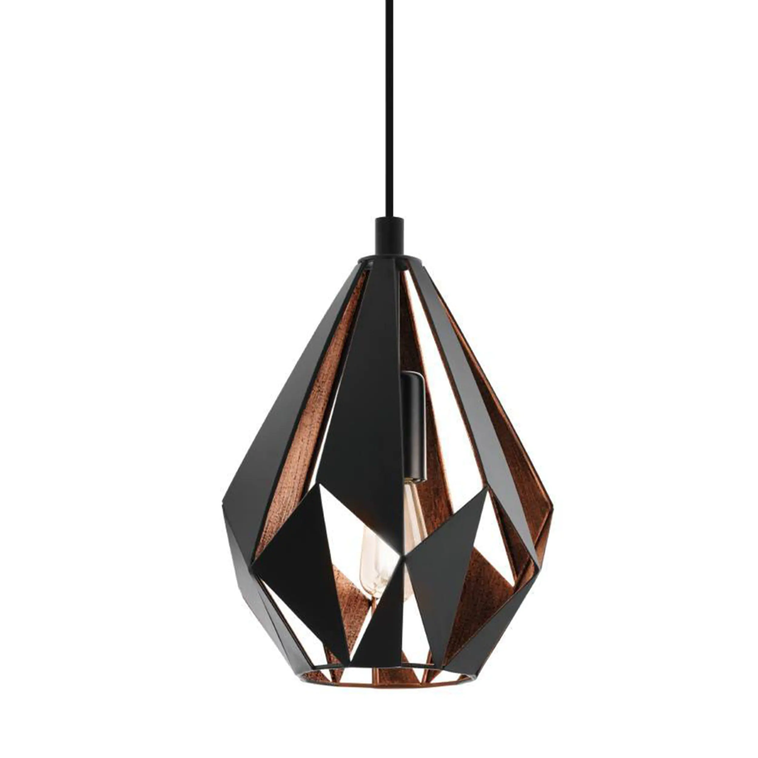 Eglo Pendelleuchte Carlton 1 schwarz-kupfer Ø 20,5 cm E27