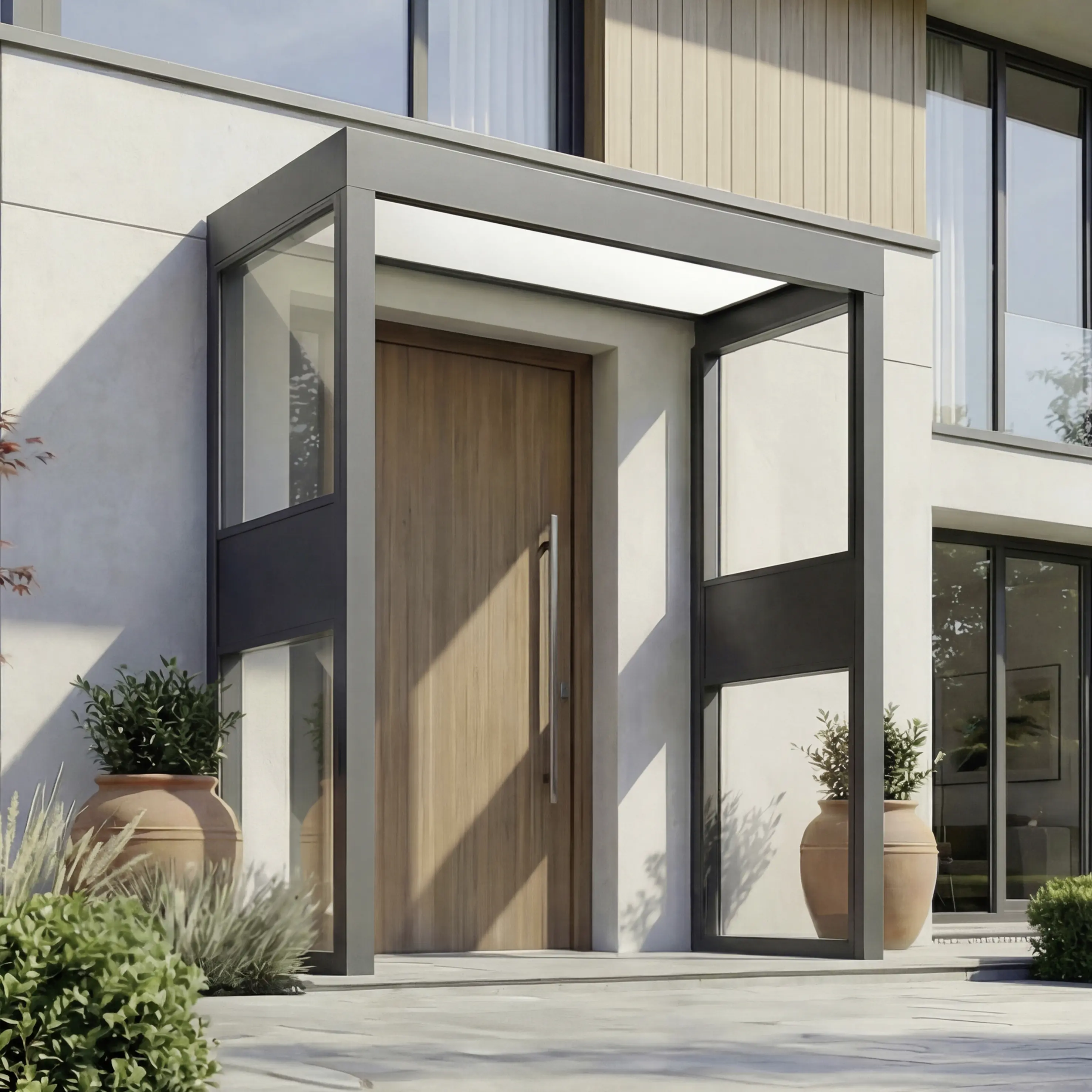 Canopia Vordach Sophia 215 x 95 cm Opal grau + 2 Seitenteile