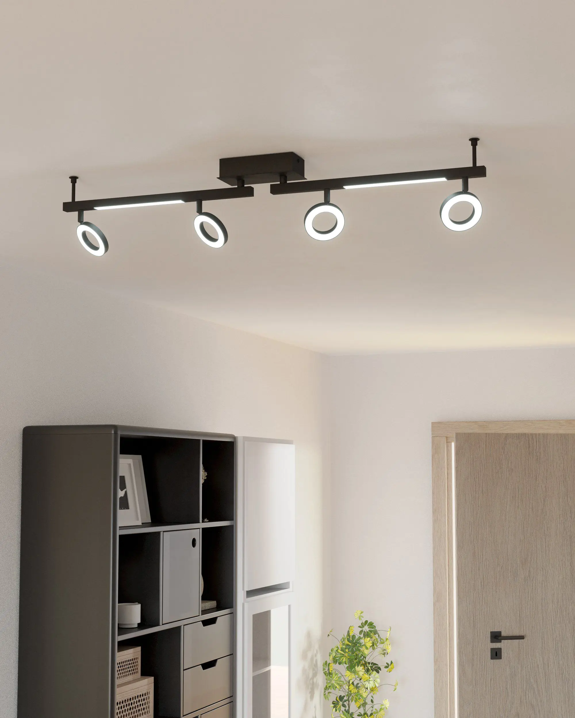 Eglo 4er LED Spot Cardillo 2 schwarz 98,5 x 8,5 cm