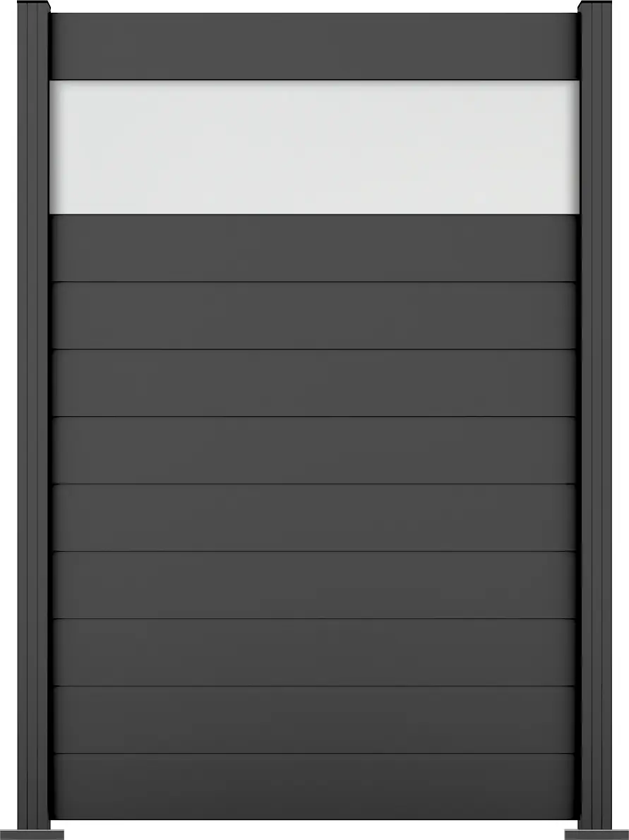 Ambiente Alu-Zaun Grundset Paneel 150 anthrazit 187 x 124,2 cm  
