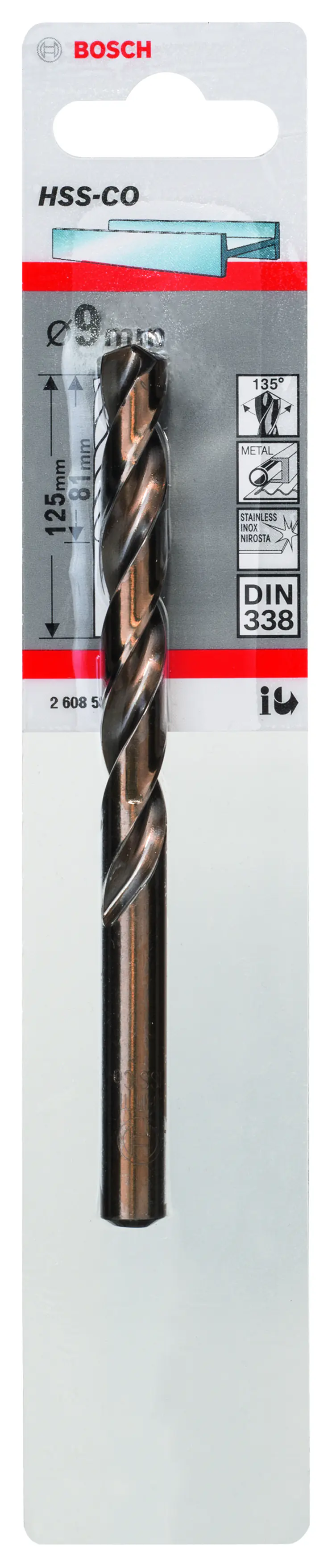 Bosch Metallbohrer HSS-Co DIN 338 9 mm