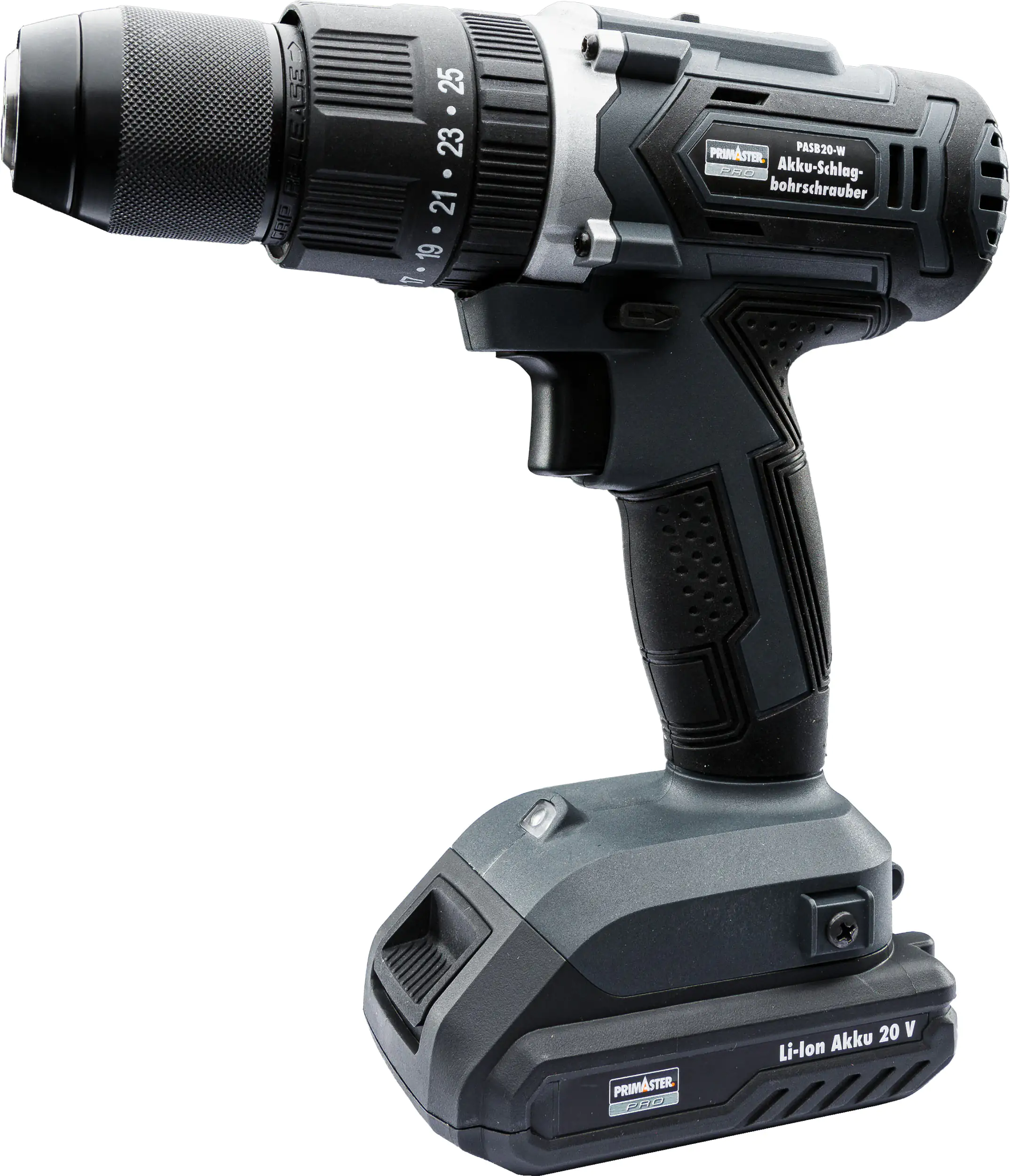 Primaster Pro Akku-Schlagbohrschrauber PAS20-S 20 V mit 2 Akkus und Ladegerät