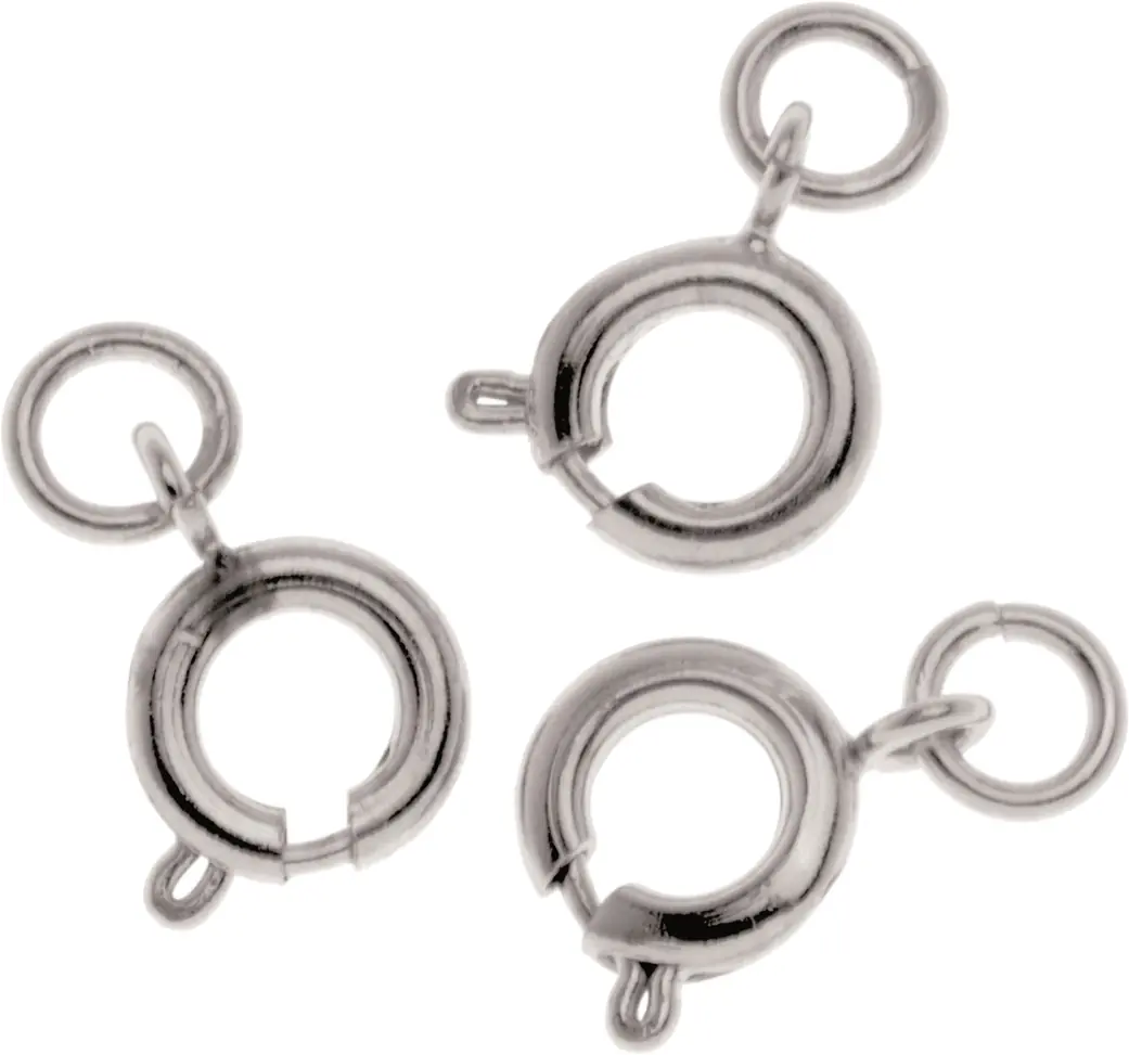 Glorex Federring mit Ring 9 mm 5 Stück, silberfarben