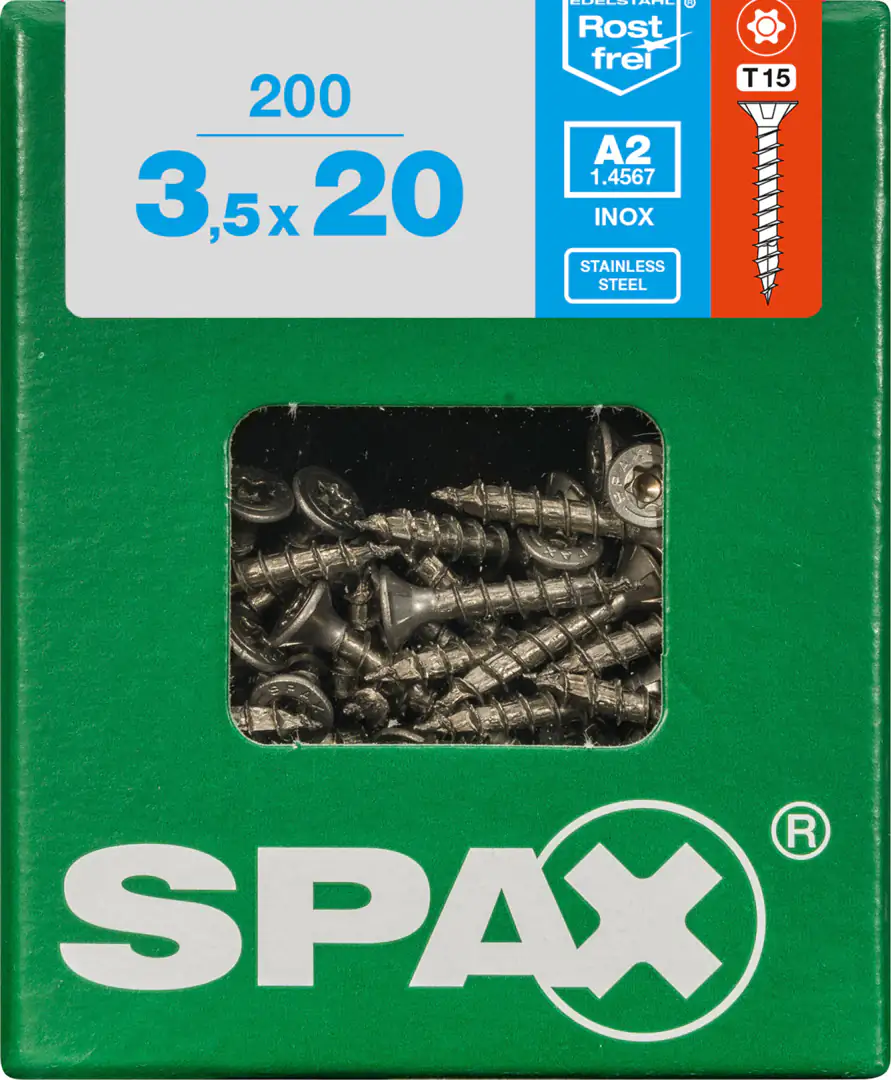 Spax Universalschrauben 3.5 x 20 mm TX 15 - 200 Stück Edelstahl