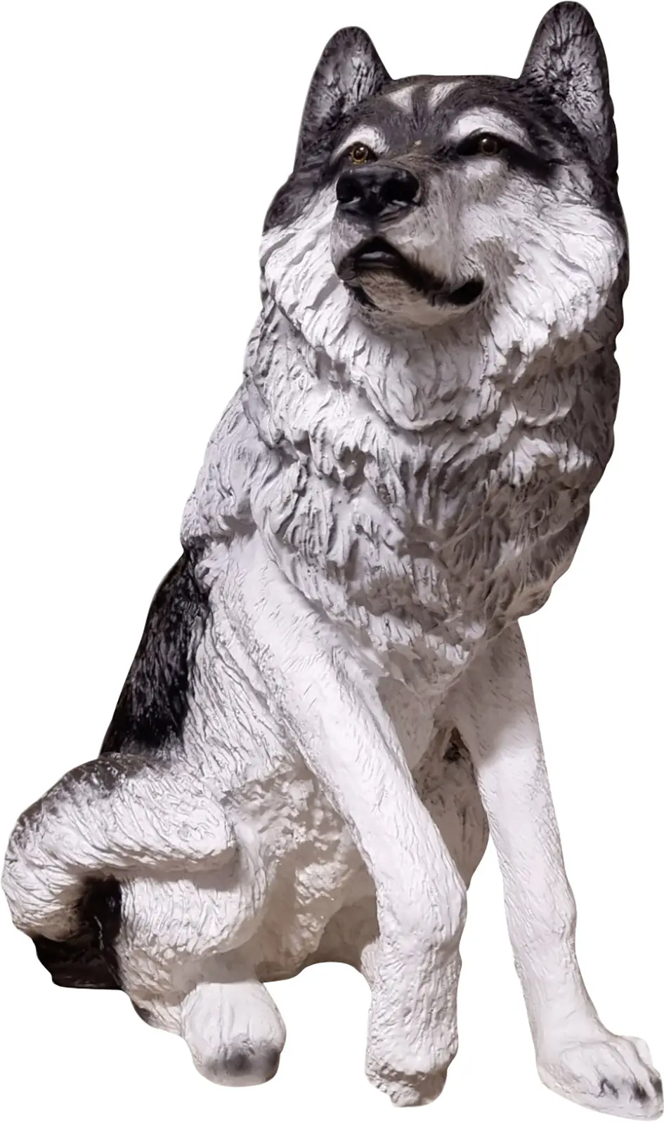 Dekofigur Wolf 70 x 36 x 55 cm schwarz-weiß