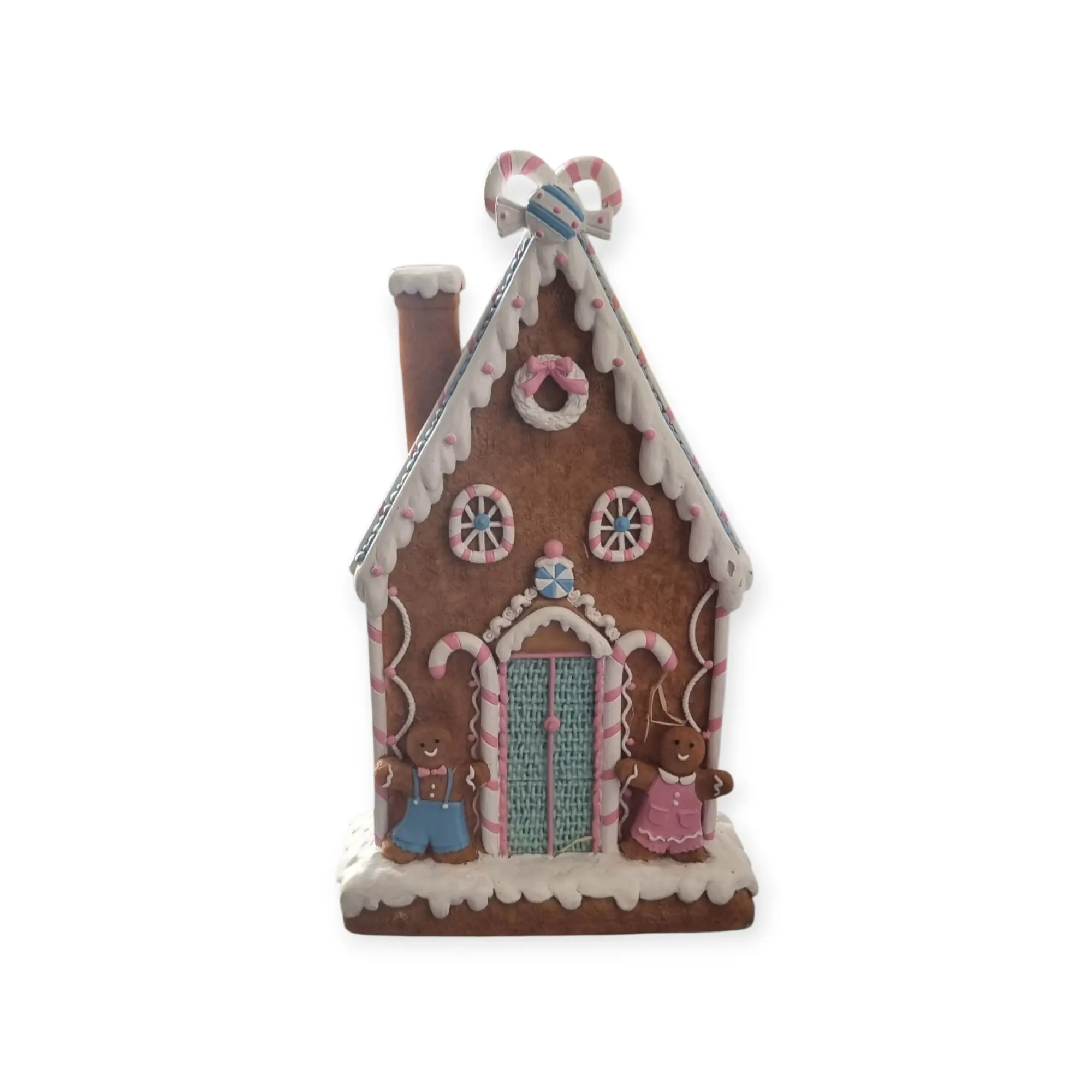 Dekofigur Pfefferkuchenhaus 30 x 18 x 7 cm bunt